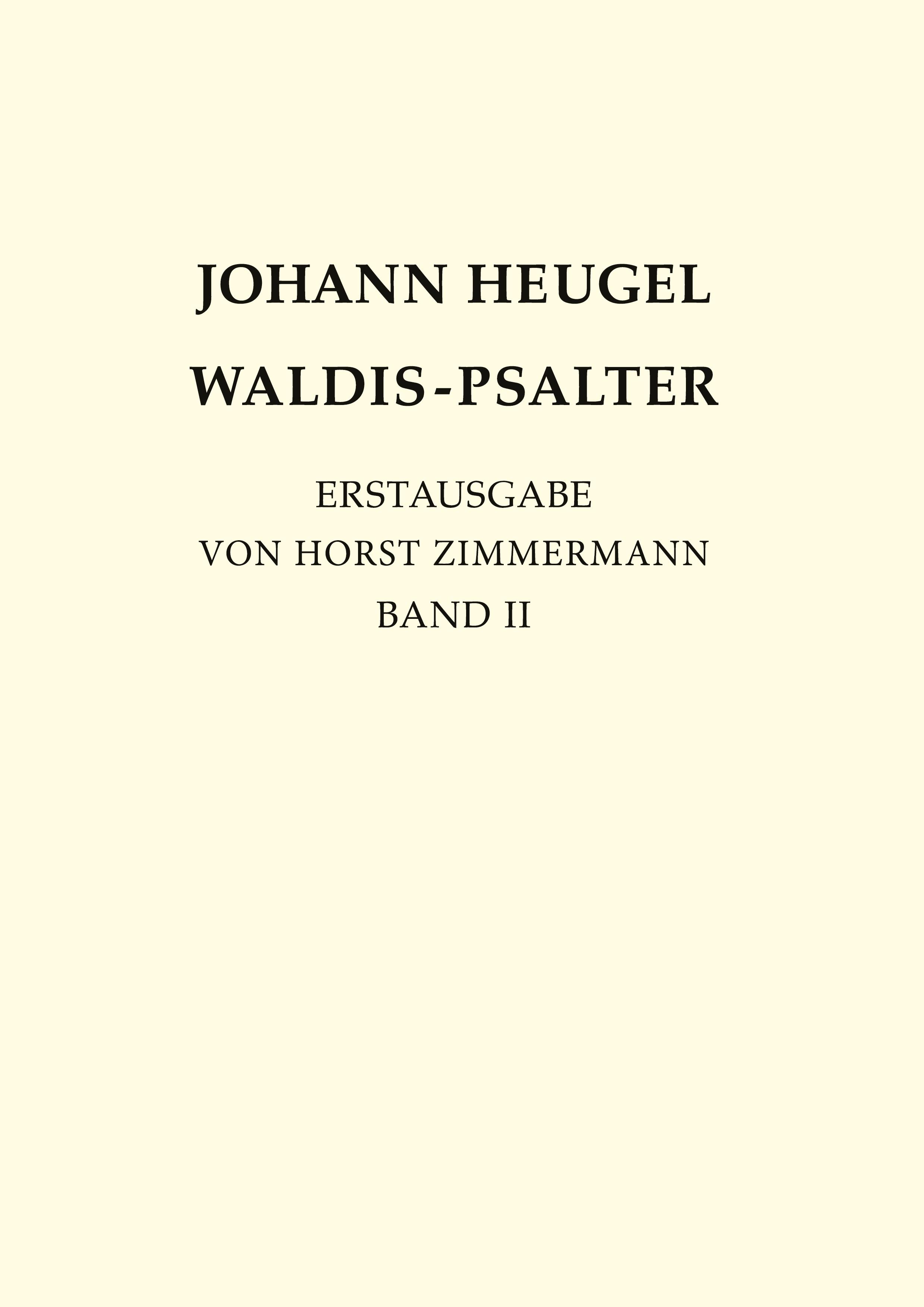 Vorderes Coverbild Johann Heugel: Waldis-Psalter