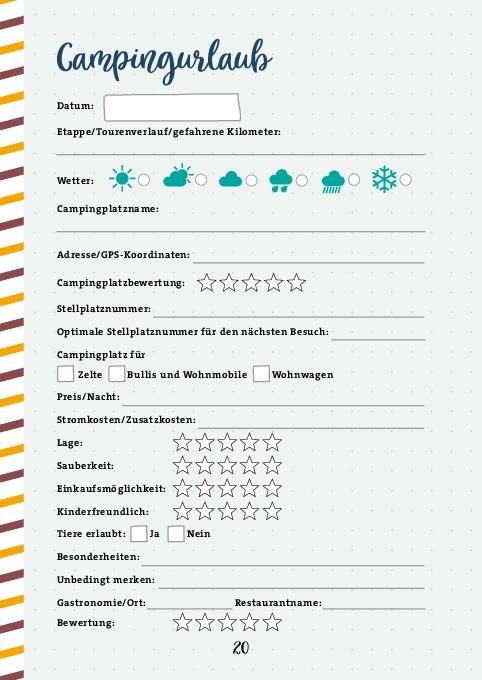 Beispielinhalt (Bild) Unterwegs: Camping-Logbuch