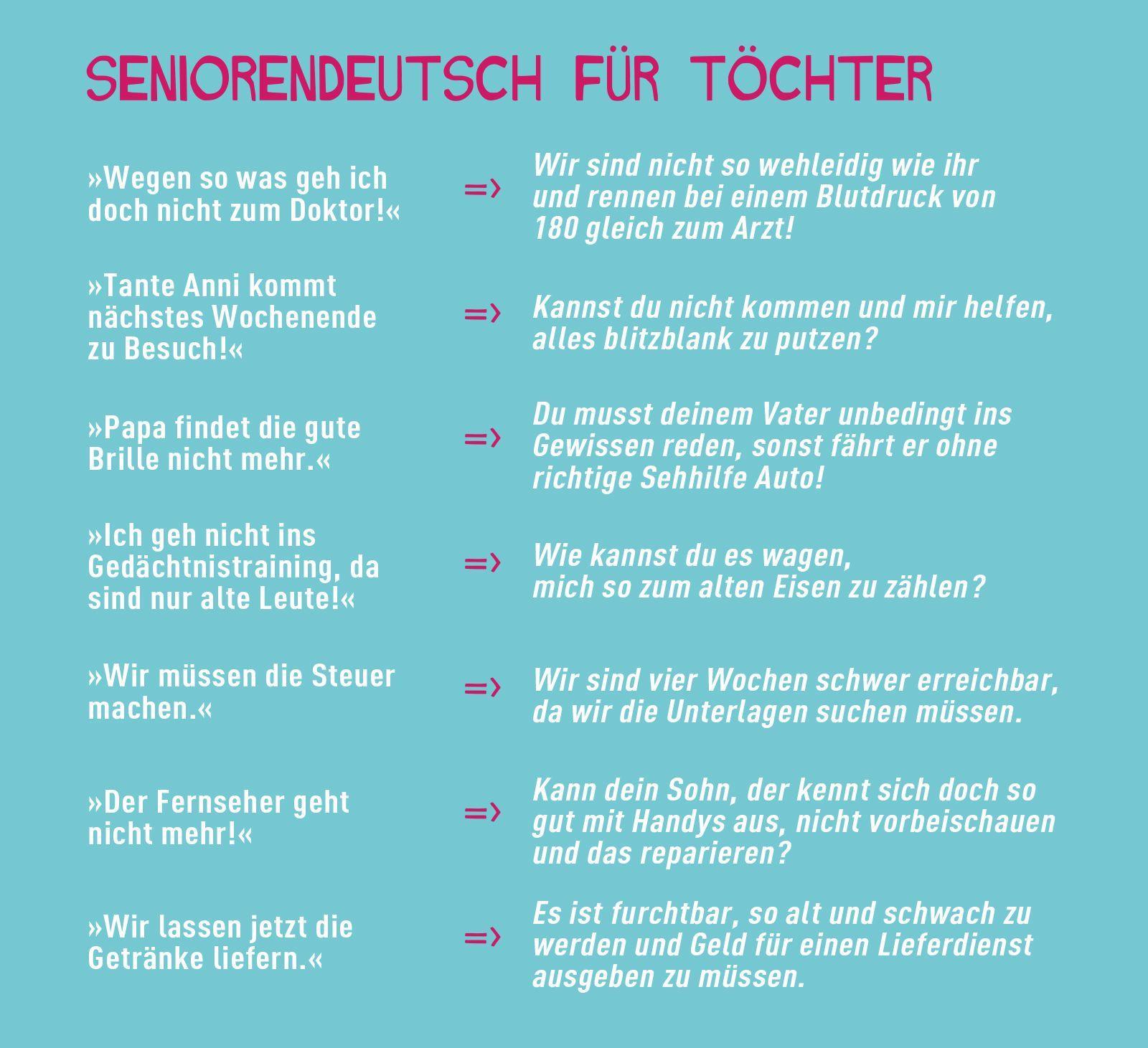 Beispielinhalt (Bild) Jünger wären mir die Alten lieber