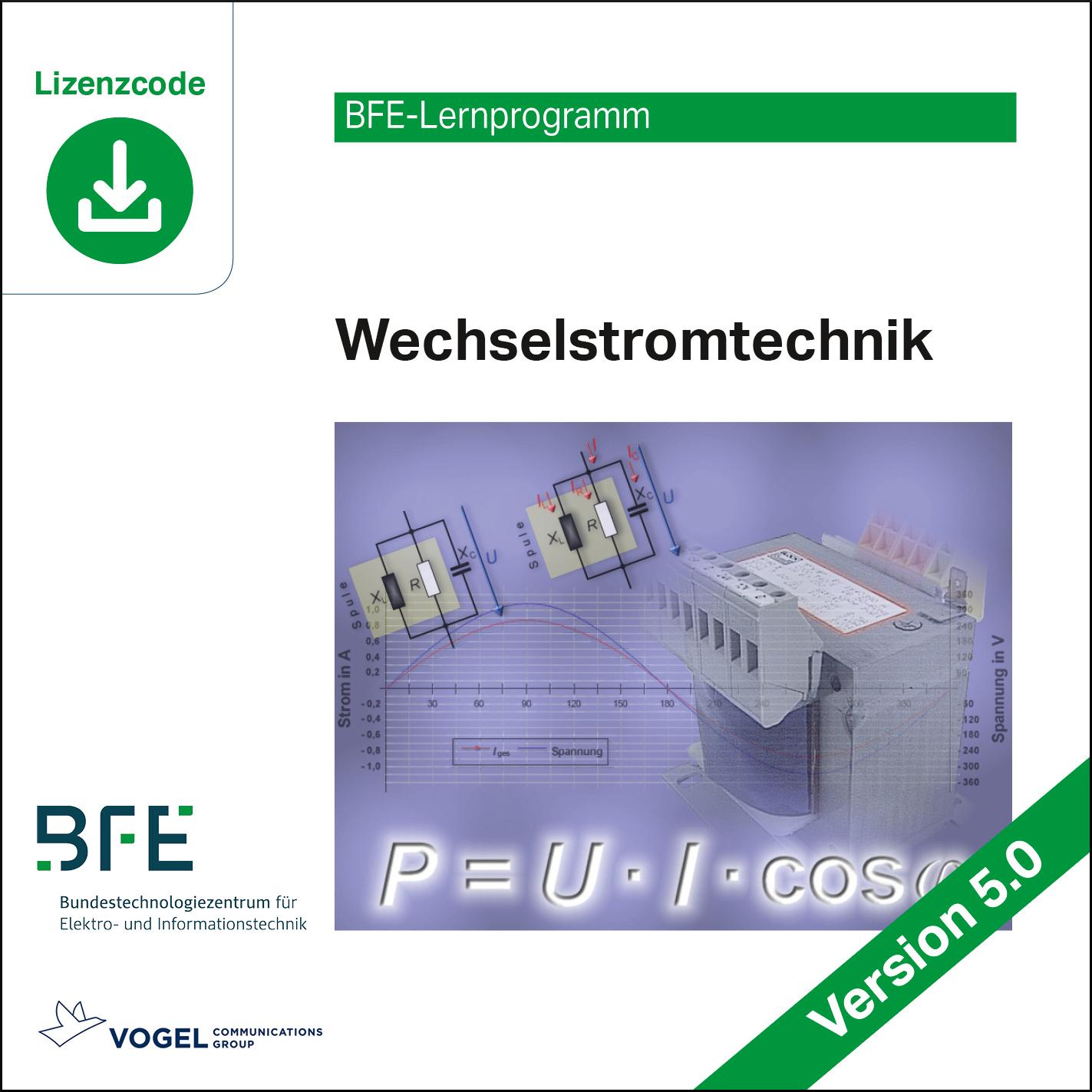 Vorderes Coverbild Wechselstromtechnik Version 5. Lizenzcode