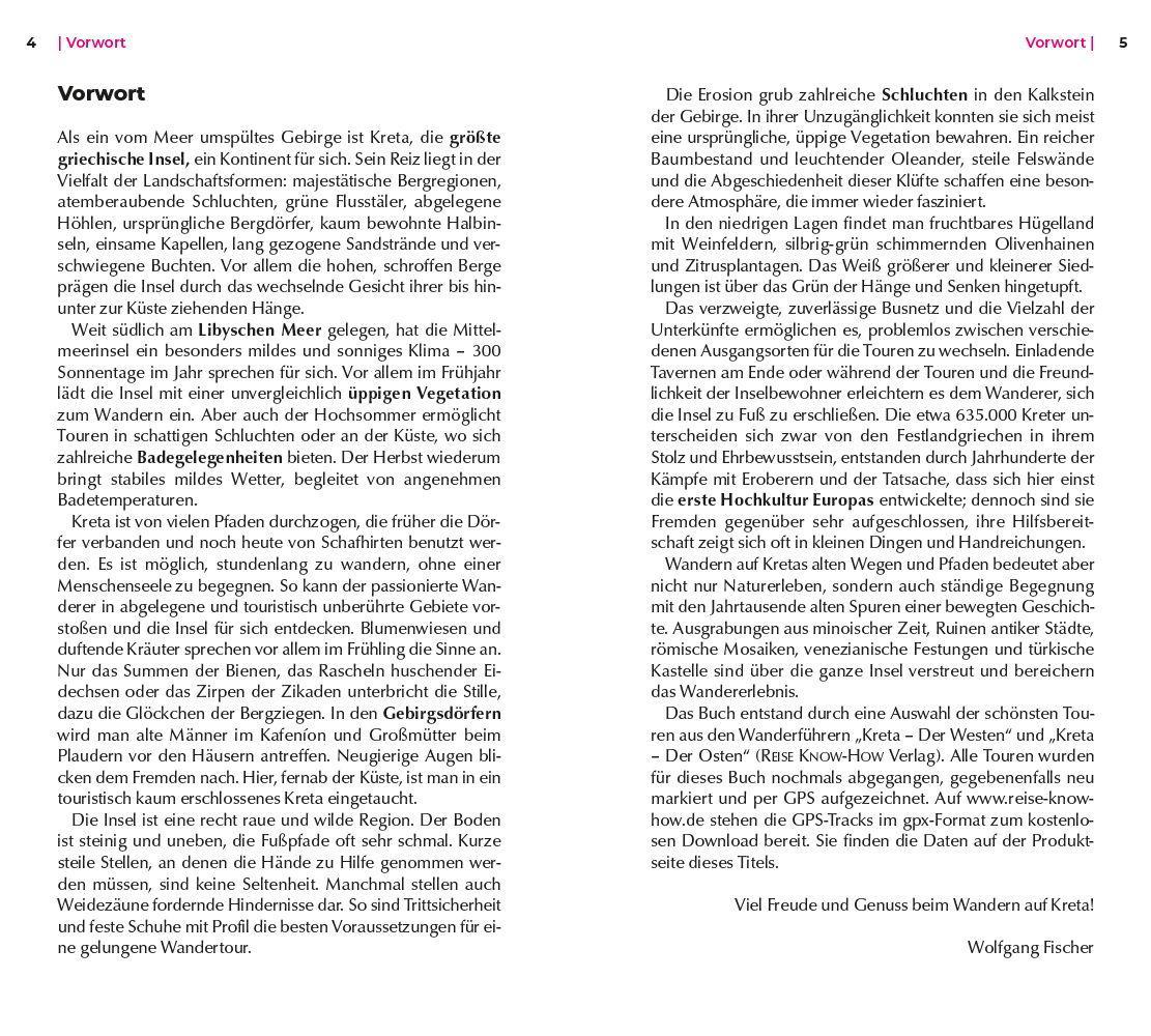 Beispielinhalt (Bild) Reise Know-How Wanderführer Kreta