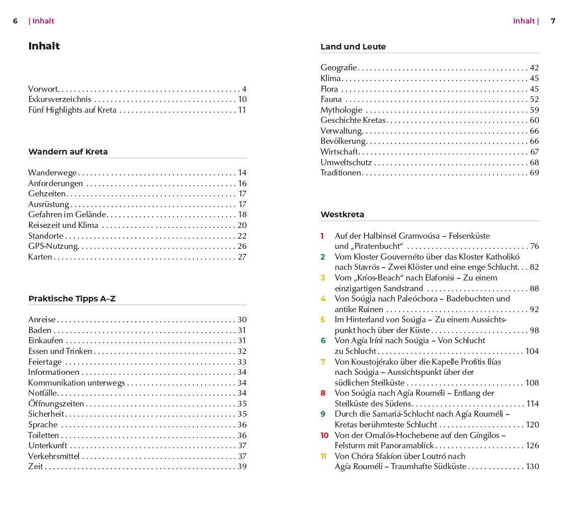 Beispielinhalt (Bild) Reise Know-How Wanderführer Kreta