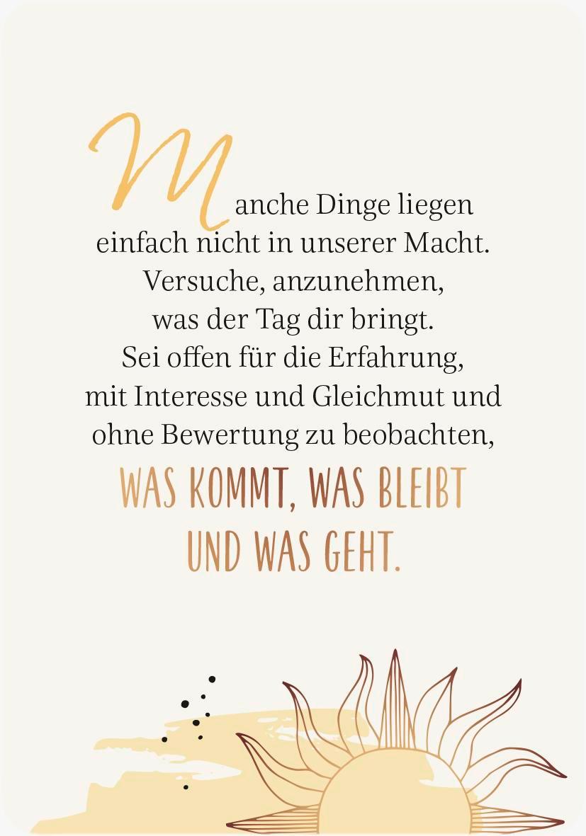 Beispielinhalt (Bild) Der Moment ist dein Leben - Achtsamkeitskarten für zwischendurch