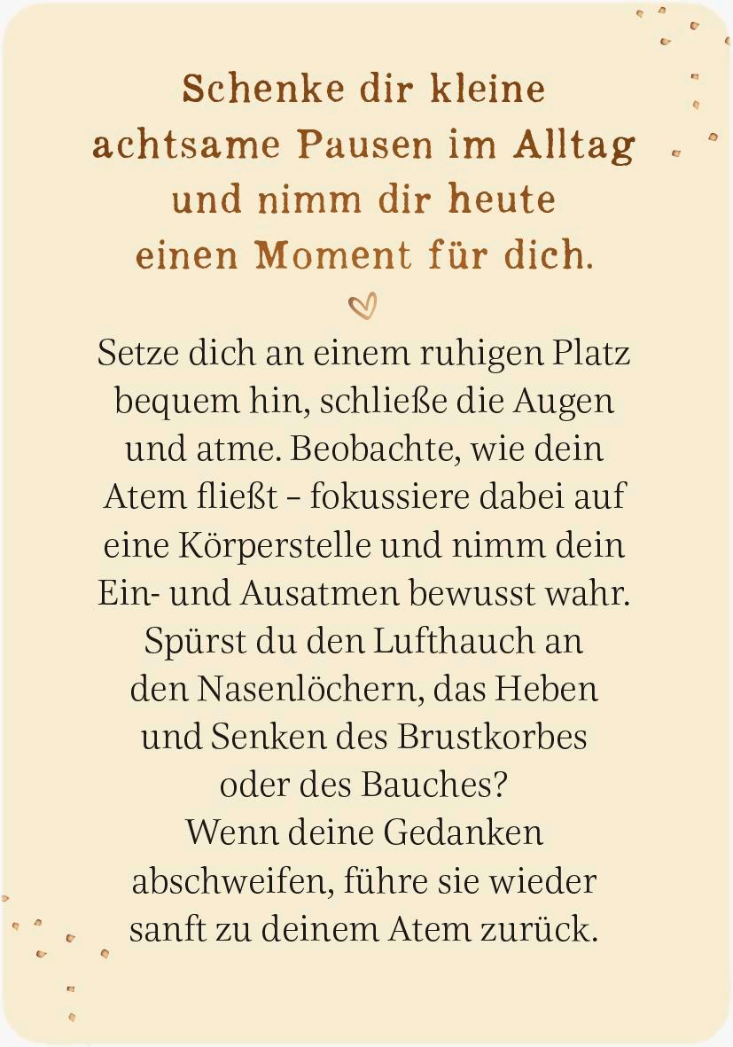 Beispielinhalt (Bild) Der Moment ist dein Leben - Achtsamkeitskarten für zwischendurch