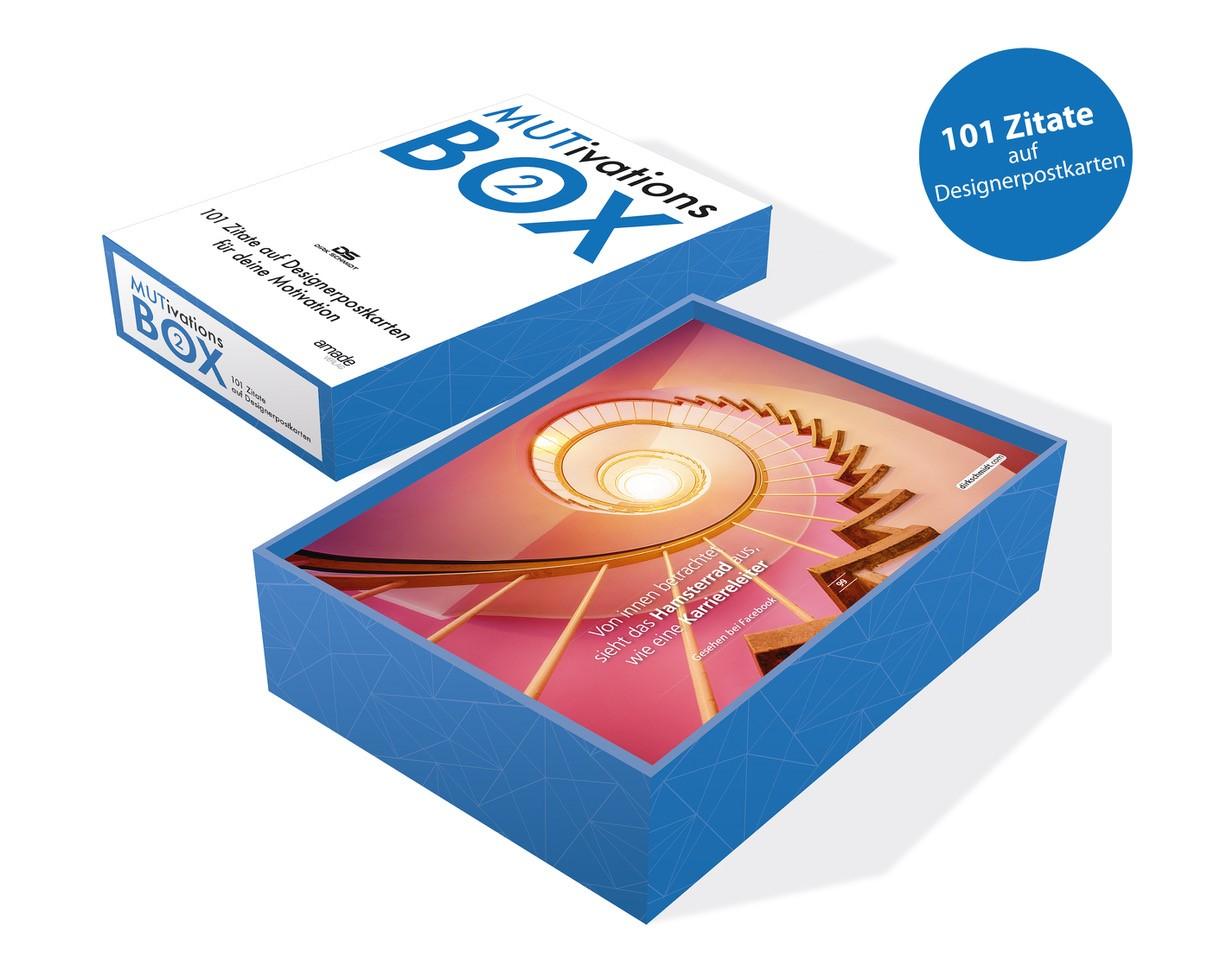 Beispielinhalt (Bild) MUTivationsbox 2 - 101 Zitate auf Designerpostkarten