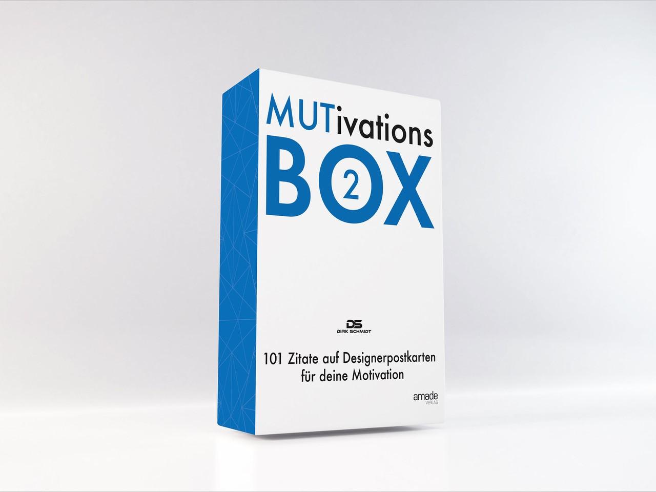 Beispielinhalt (Bild) MUTivationsbox 2 - 101 Zitate auf Designerpostkarten