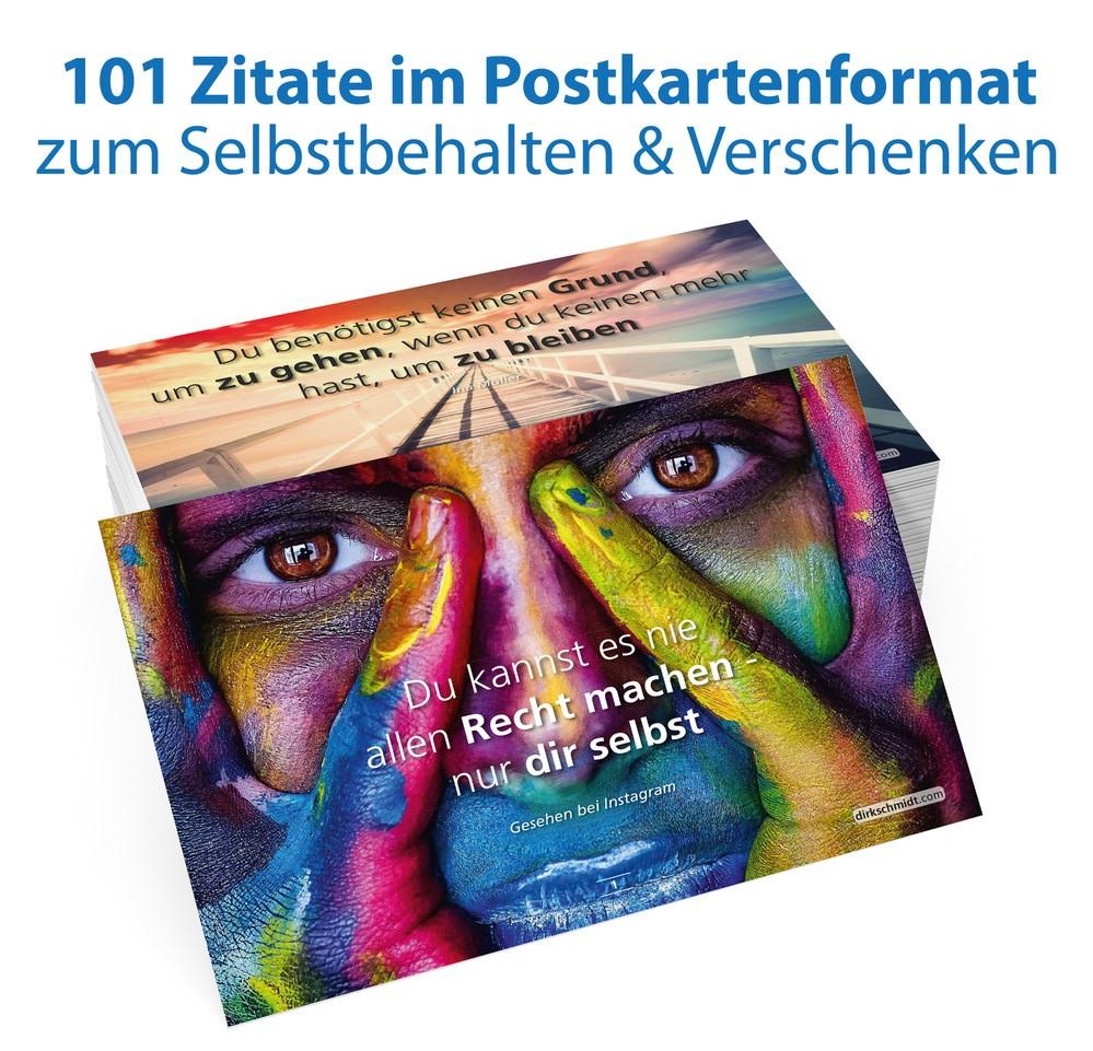 Beispielinhalt (Bild) MUTivationsbox 2 - 101 Zitate auf Designerpostkarten