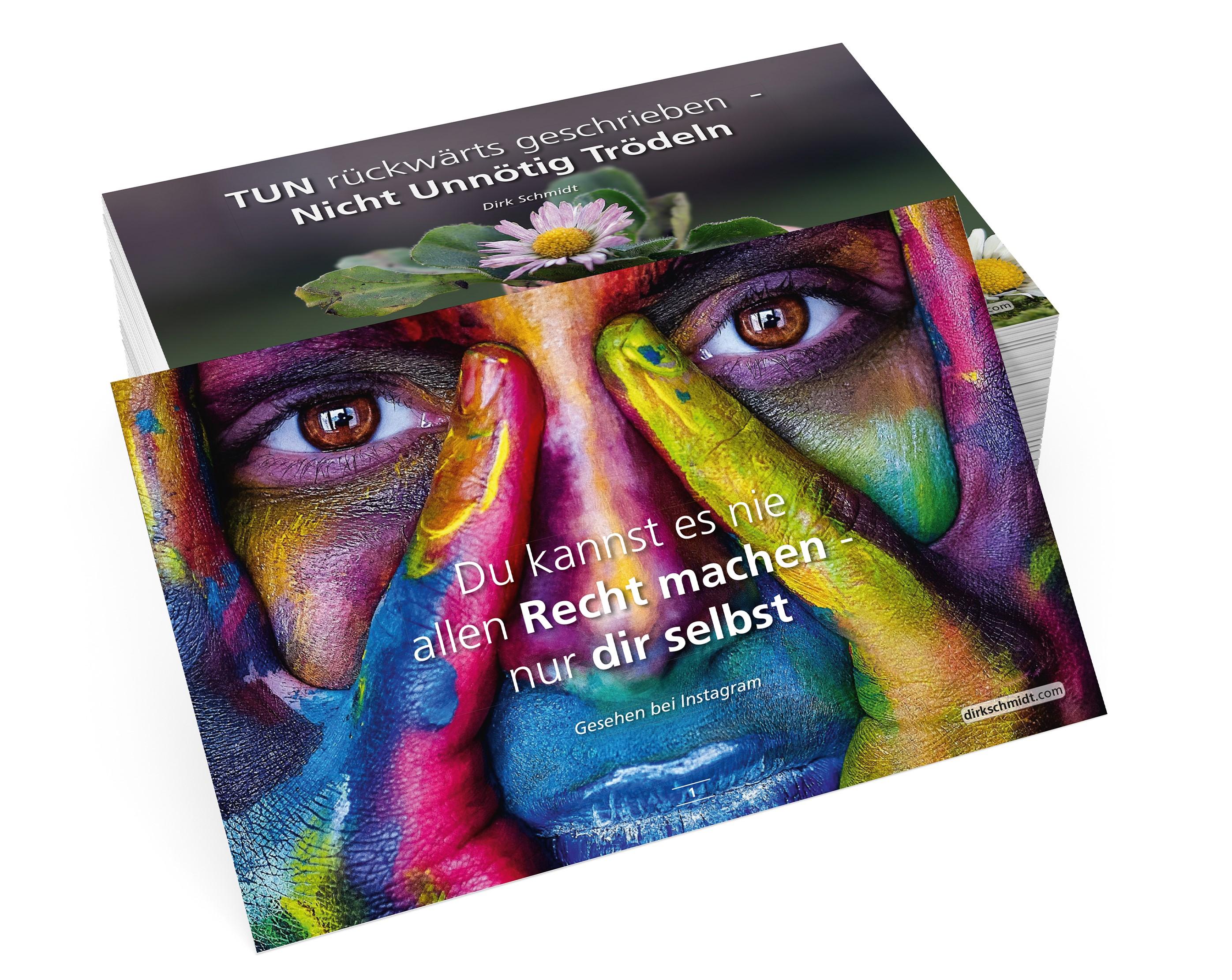 Beispielinhalt (Bild) MUTivationsbox 2 - 101 Zitate auf Designerpostkarten