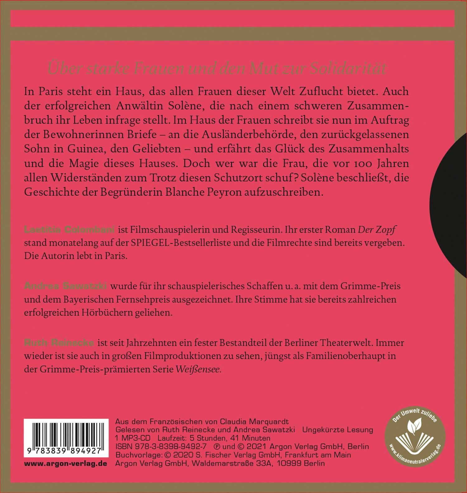 Rückseitencover Das Haus der Frauen
