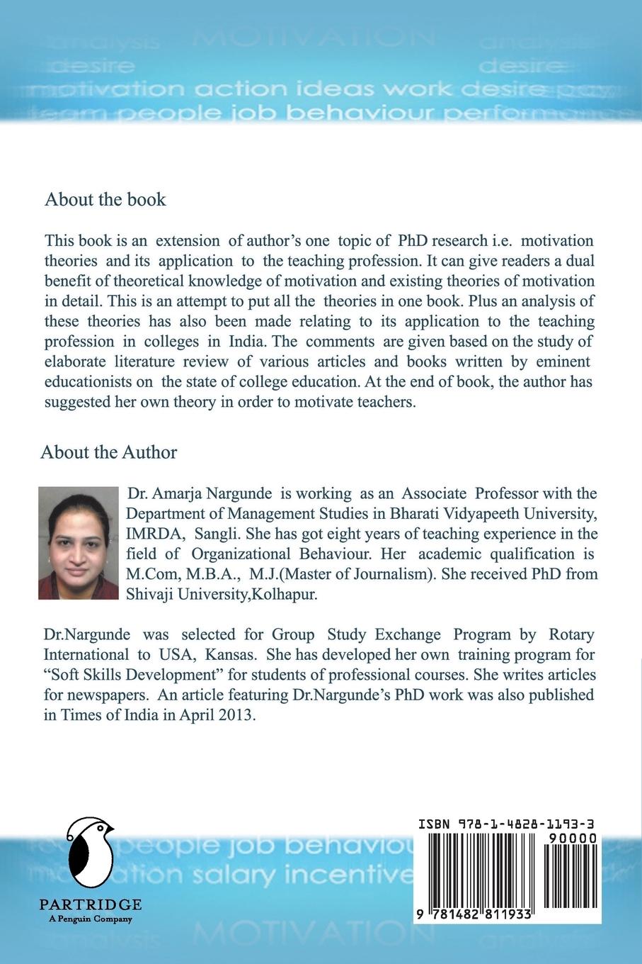 Rückseitencover Motivation Theories and Teaching Profession in India