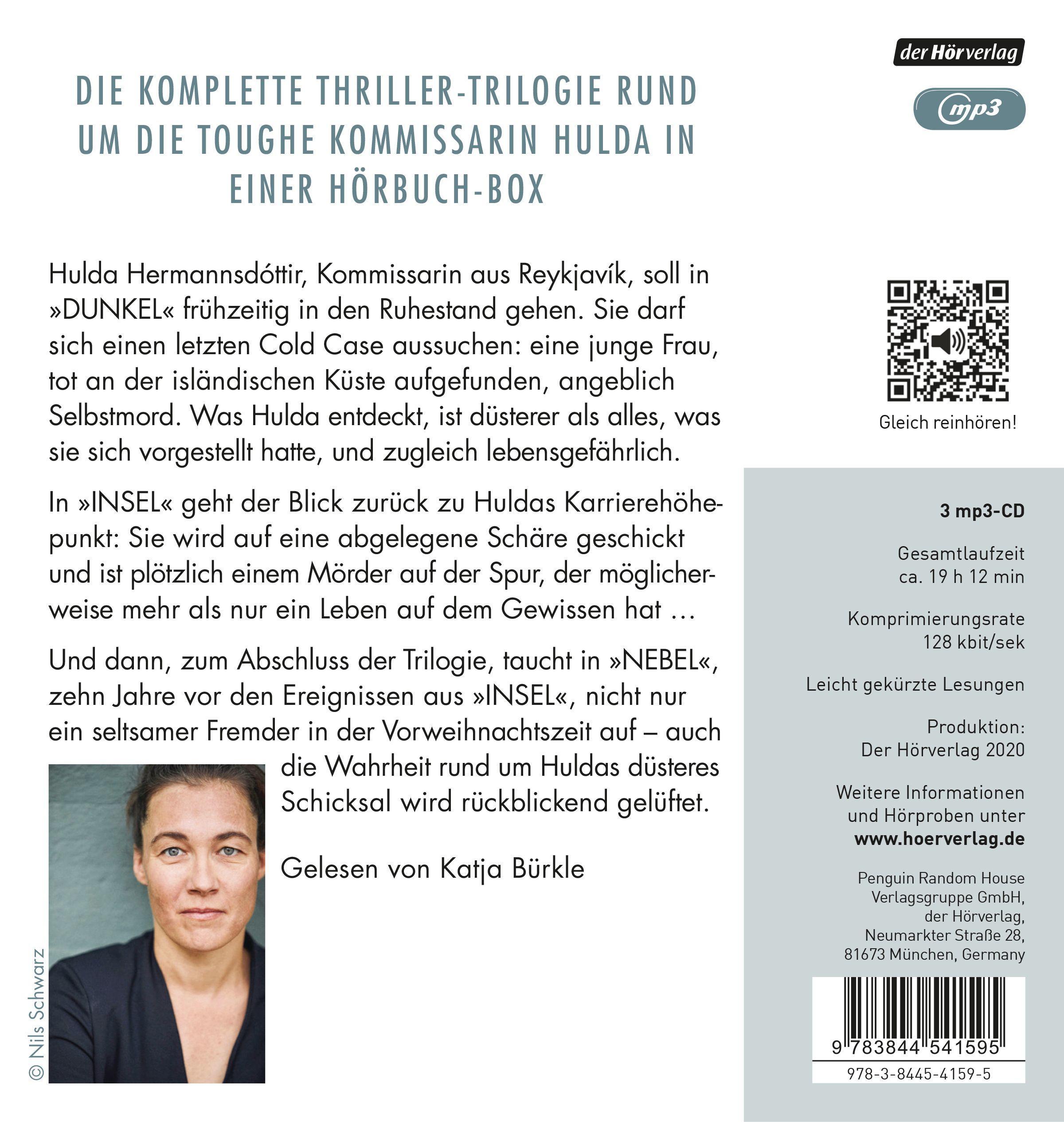 Beispielinhalt (Bild) Die Hulda-Trilogie. Dunkel - Insel - Nebel