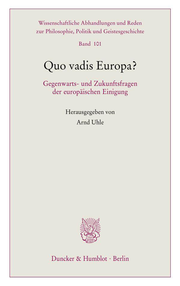 Vorderes Coverbild Quo vadis Europa?
