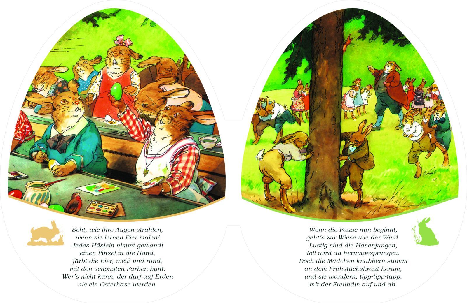Beispielinhalt (Bild) Die Häschenschule: Pappbilderbuch in Ei-Form