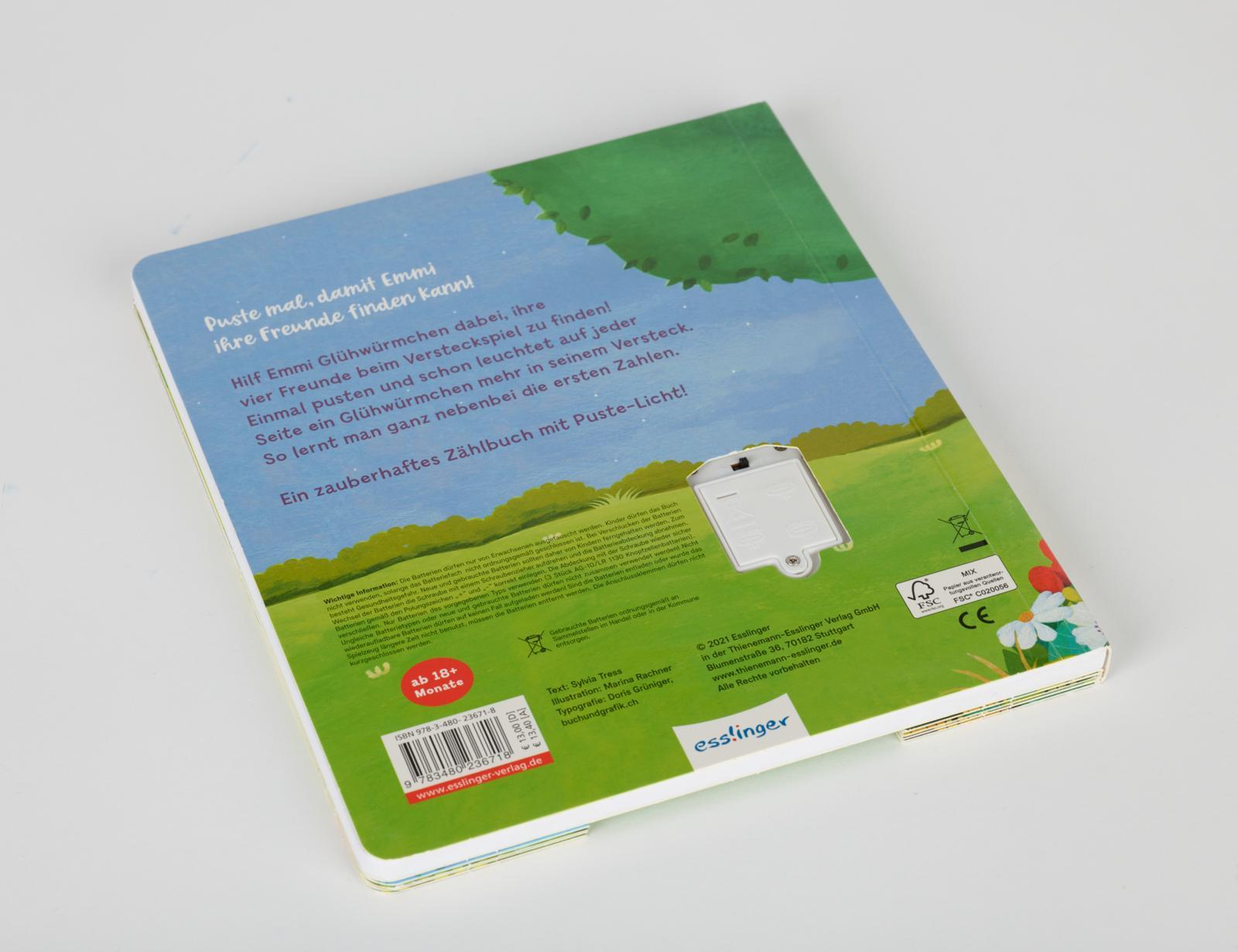 Beispielinhalt (Bild) Mein Puste-Licht-Buch: Glühwürmchen, blink doch mal!