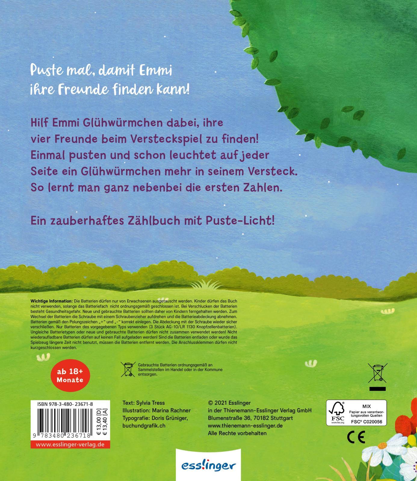 Rückseitencover Mein Puste-Licht-Buch: Glühwürmchen, blink doch mal!