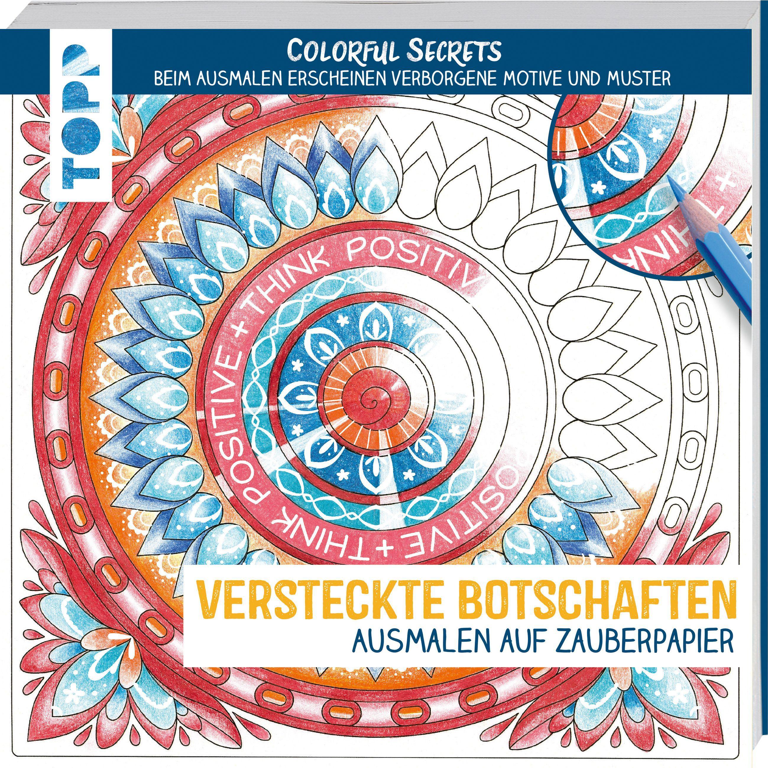 Vorderes Coverbild Colorful Secrets - Versteckte Botschaften (Ausmalen auf Zauberpapier)