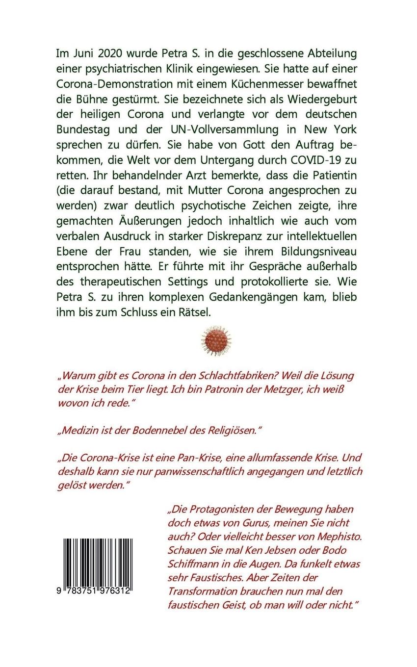 Rückseitencover Mutter Corona und die Rettung der Welt
