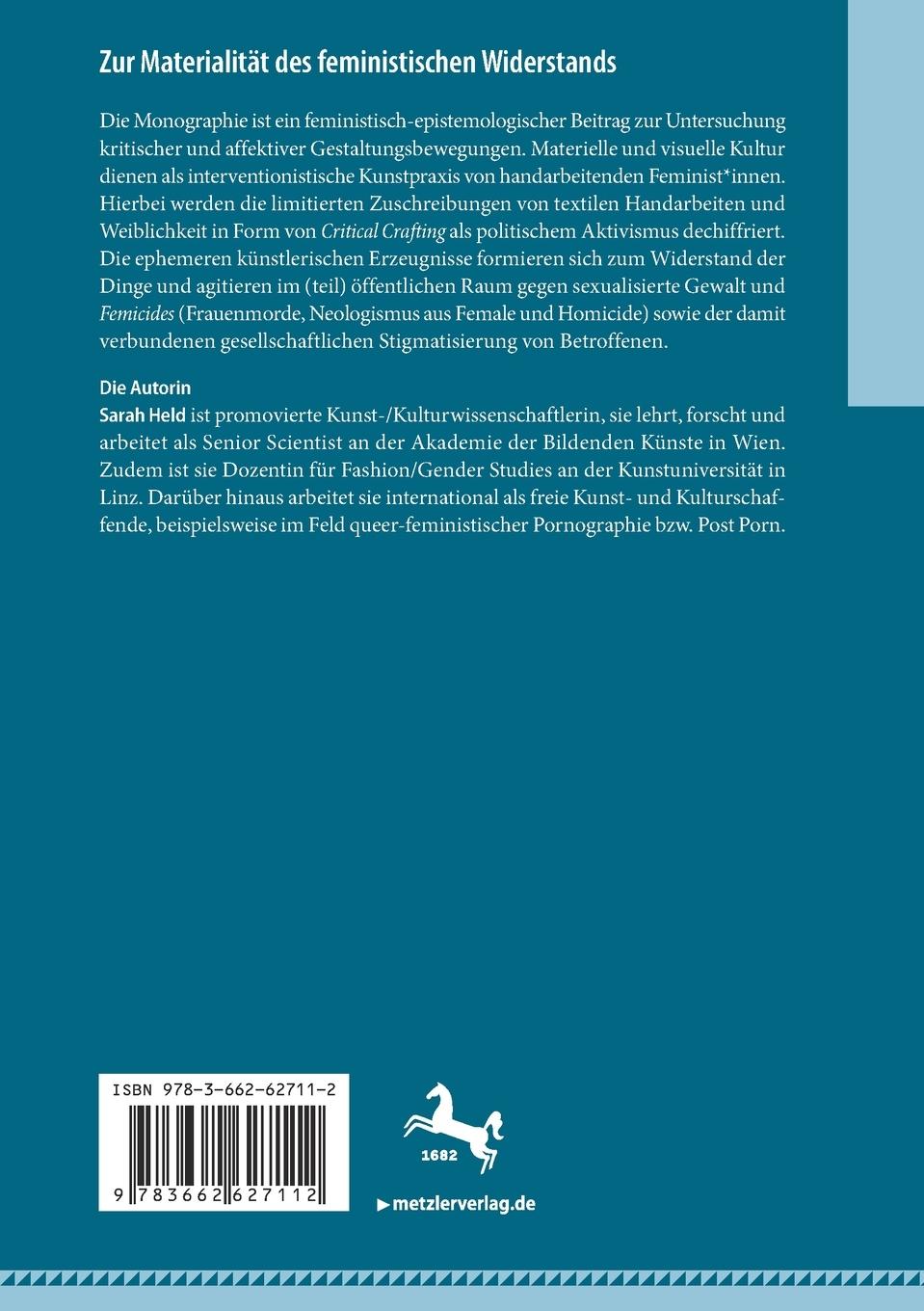 Rückseitencover Zur Materialität des feministischen Widerstands