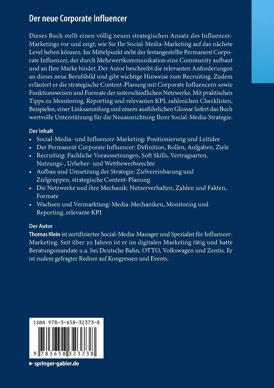 Rückseitencover Der neue Corporate Influencer