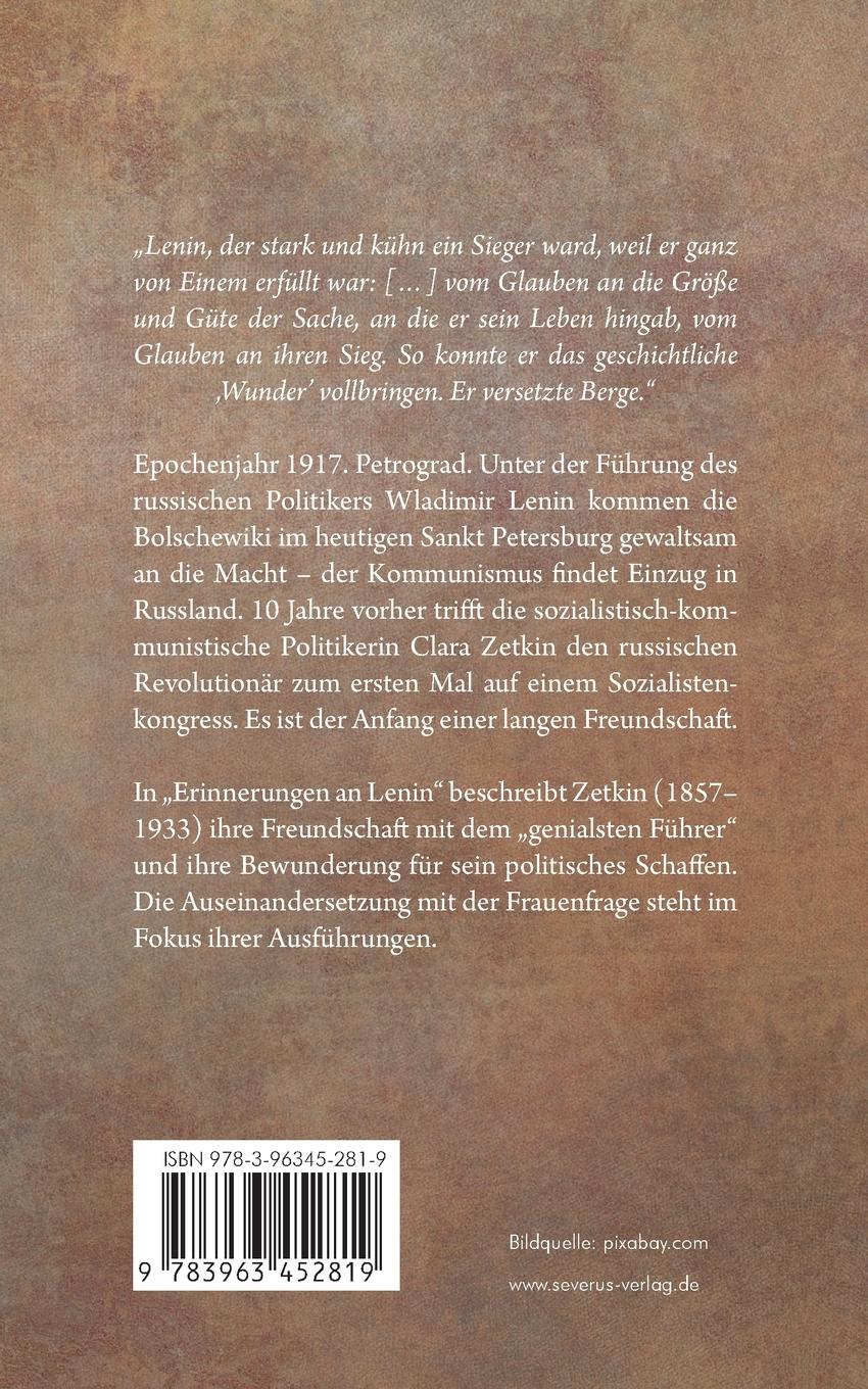 Rückseitencover Erinnerungen an Lenin