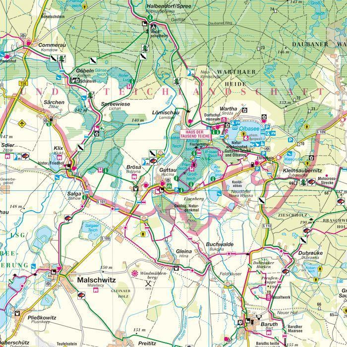 Beispielinhalt (Bild) Oberlausitzer Heide- und Teichlandschaft - Blatt 2 Biosphärenreservat Neißeland - Niesky, Rothenburg, Rietschen 1:50 000