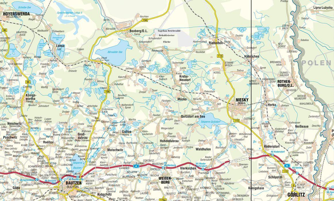 Beispielinhalt (Bild) Oberlausitzer Heide- und Teichlandschaft - Blatt 2 Biosphärenreservat Neißeland - Niesky, Rothenburg, Rietschen 1:50 000