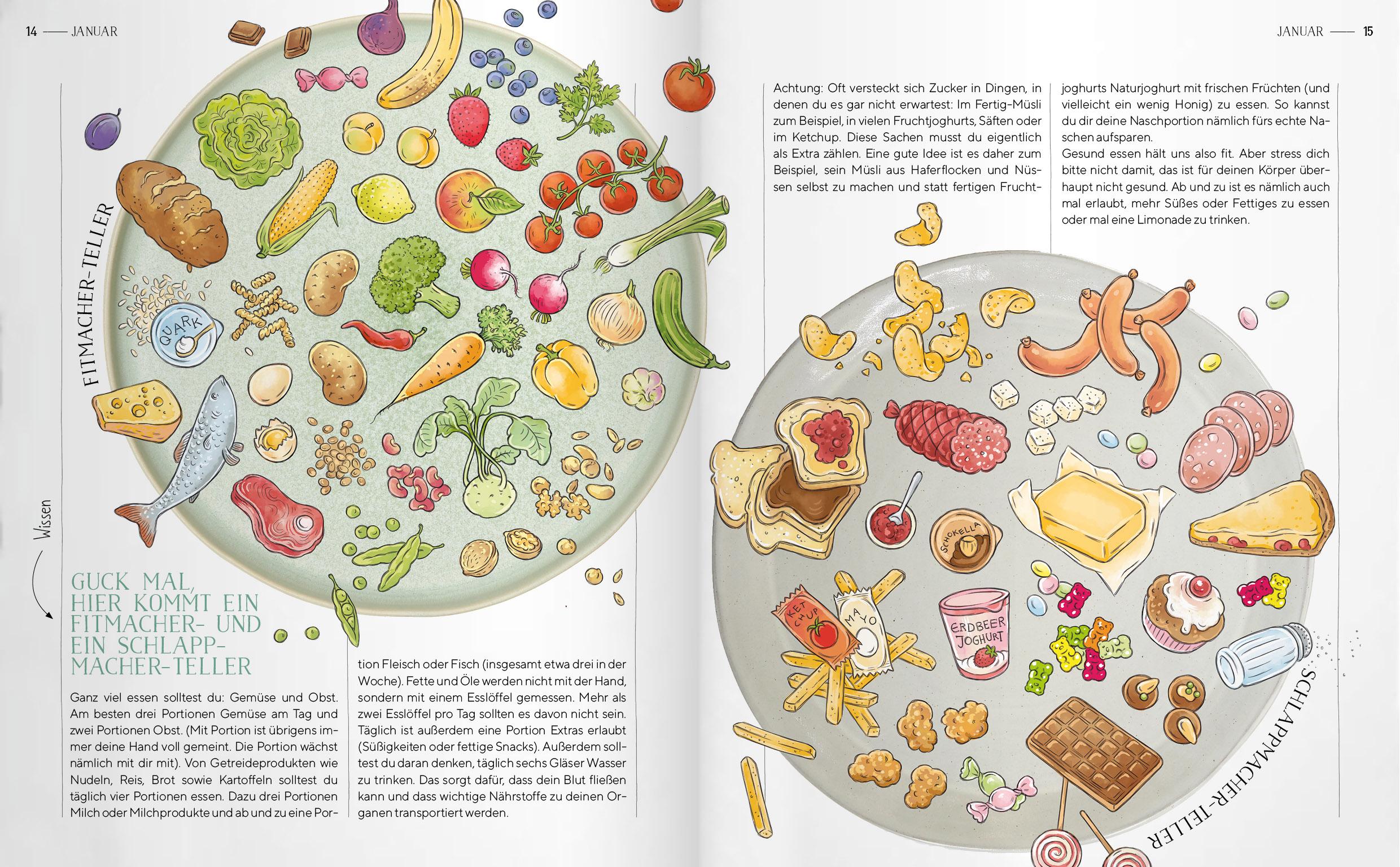 Beispielinhalt (Bild) Polly und Pelle in der Küche