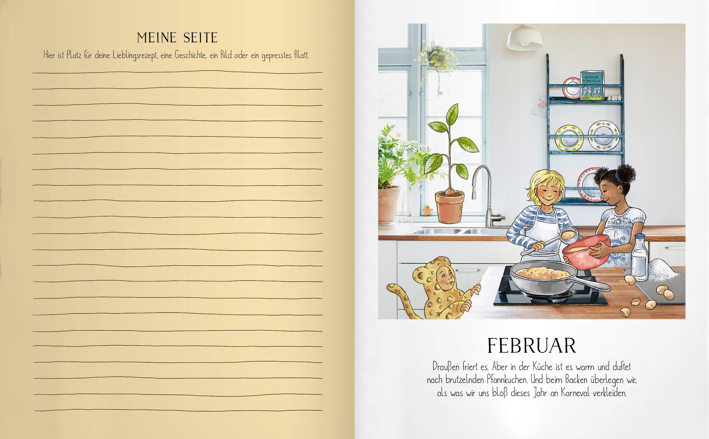 Beispielinhalt (Bild) Polly und Pelle in der Küche