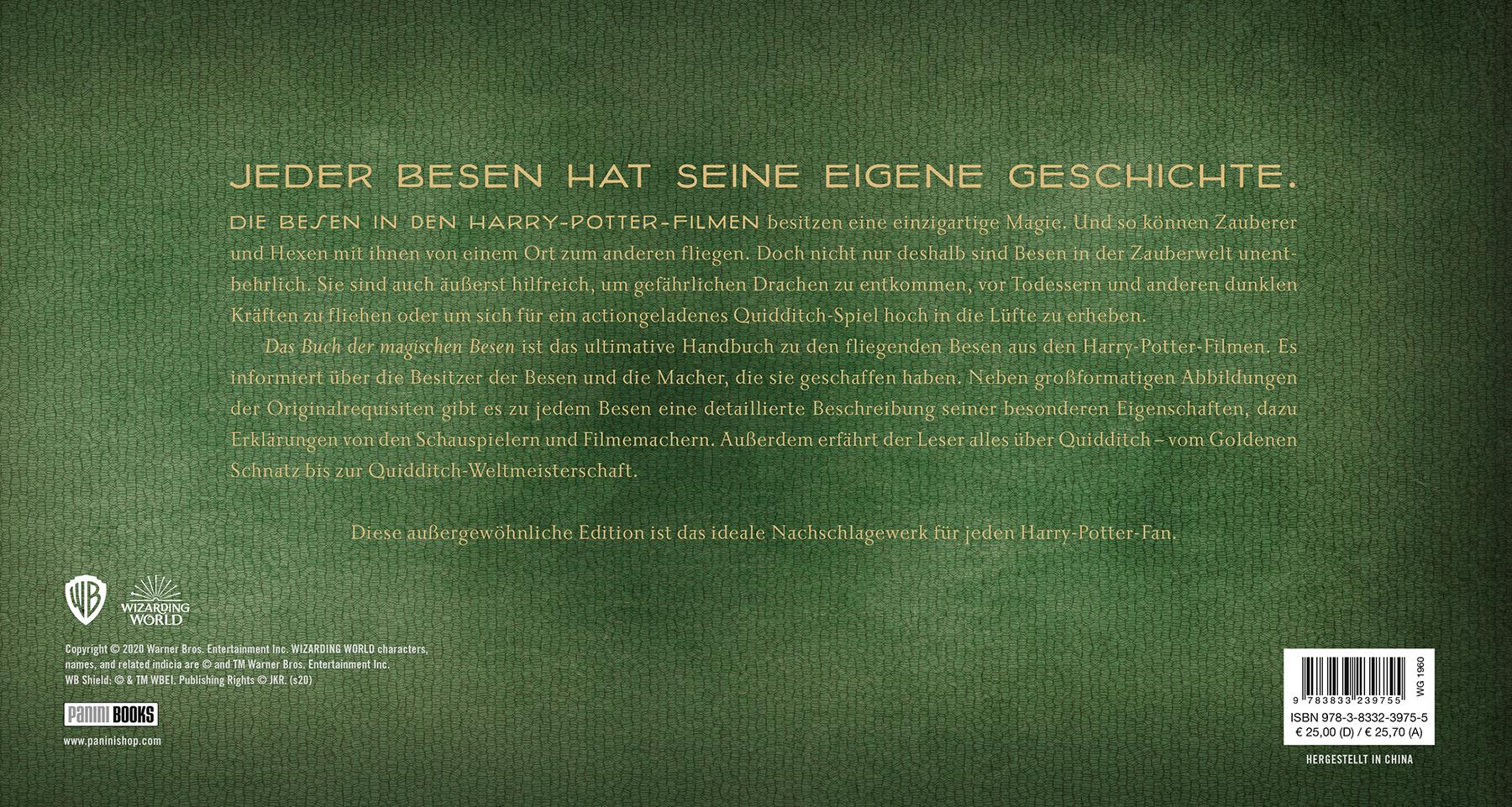 Rückseitencover Harry Potter: Das Buch der magischen Besen
