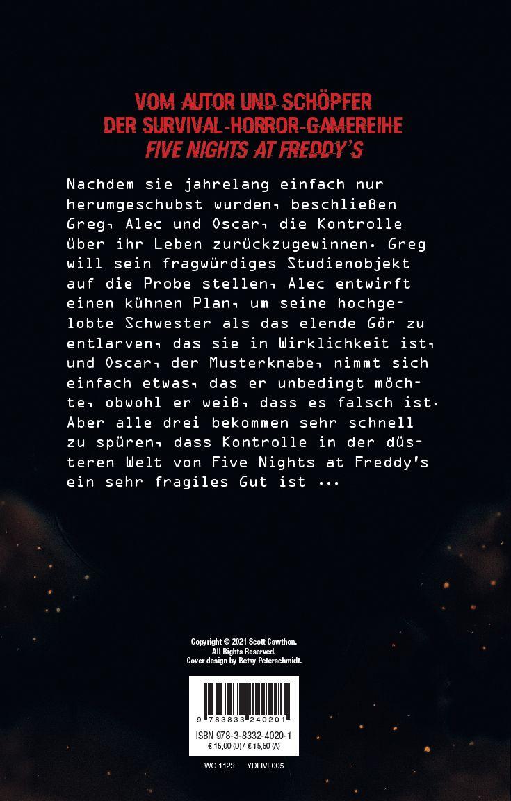 Rückseitencover Five Nights at Freddy's