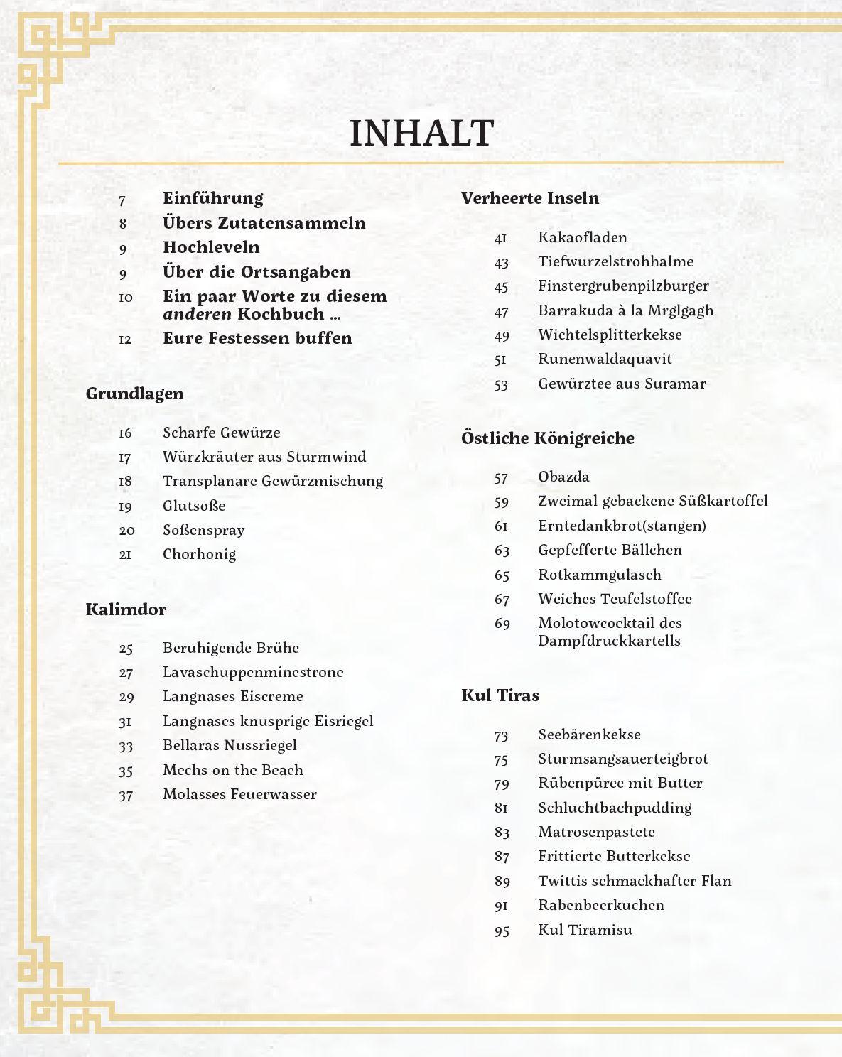 Beispielinhalt (Bild) World of Warcraft: Neue Genüsse aus Azeroth - Das offizielle Kochbuch