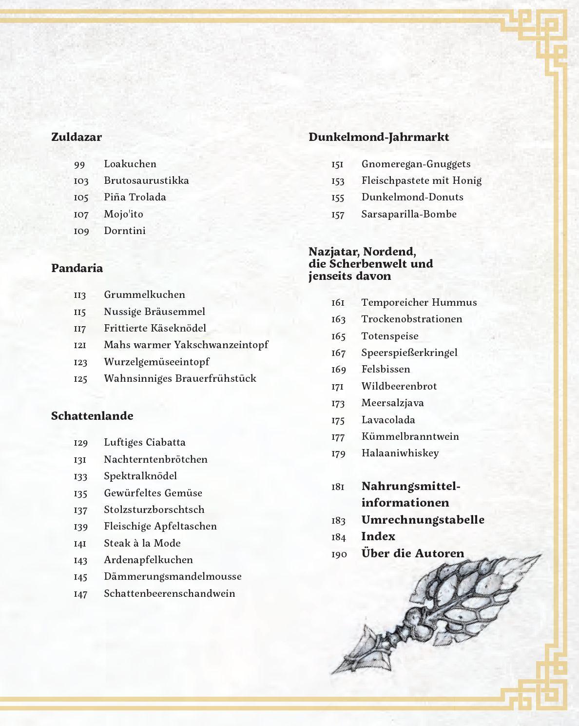 Beispielinhalt (Bild) World of Warcraft: Neue Genüsse aus Azeroth - Das offizielle Kochbuch