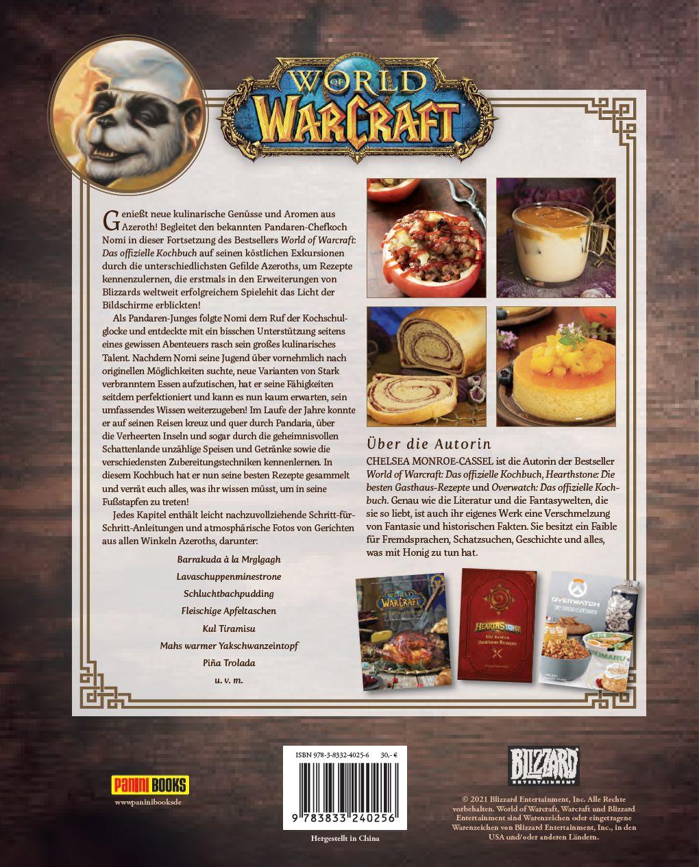 Rückseitencover World of Warcraft: Neue Genüsse aus Azeroth - Das offizielle Kochbuch
