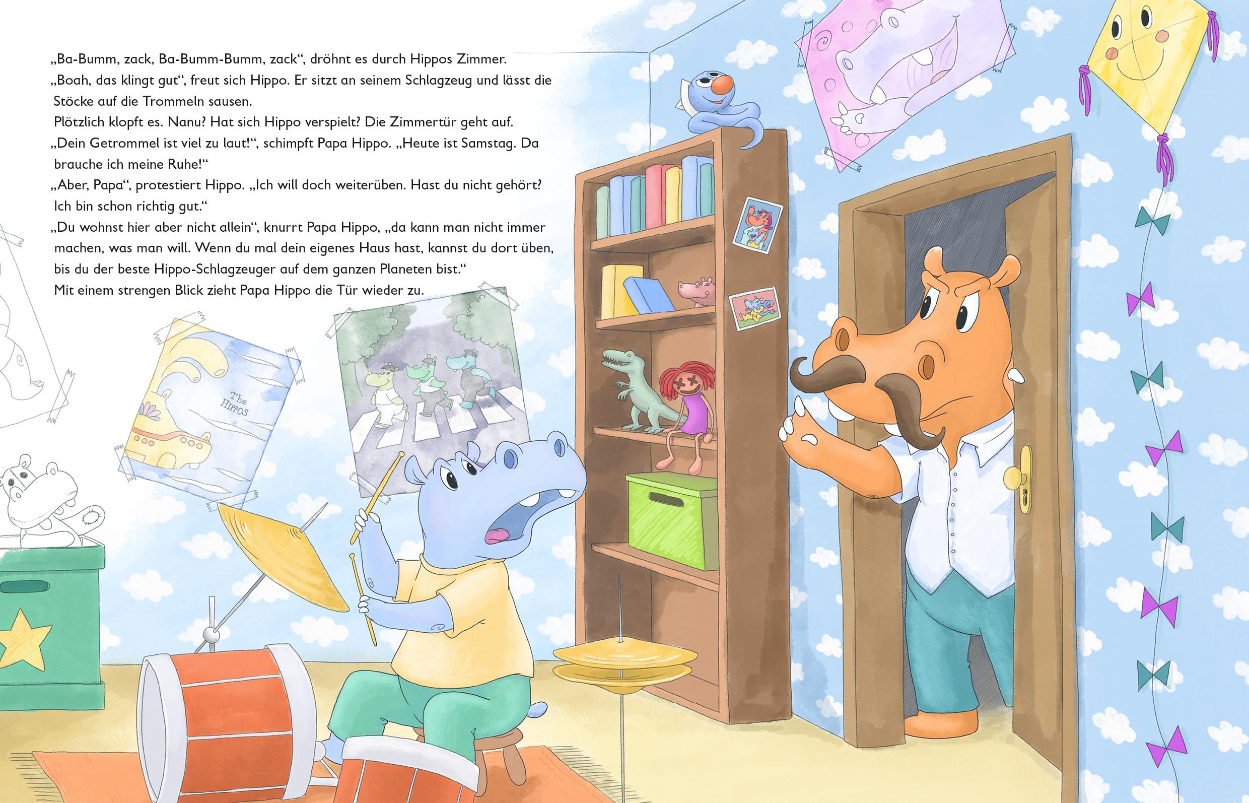 Beispielinhalt (Bild) Hippo gibt ein Konzert