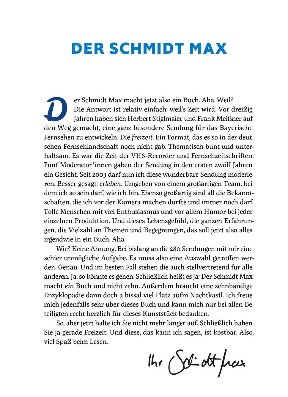 Beispielinhalt (Bild) Der Schmidt Max macht ein Buch