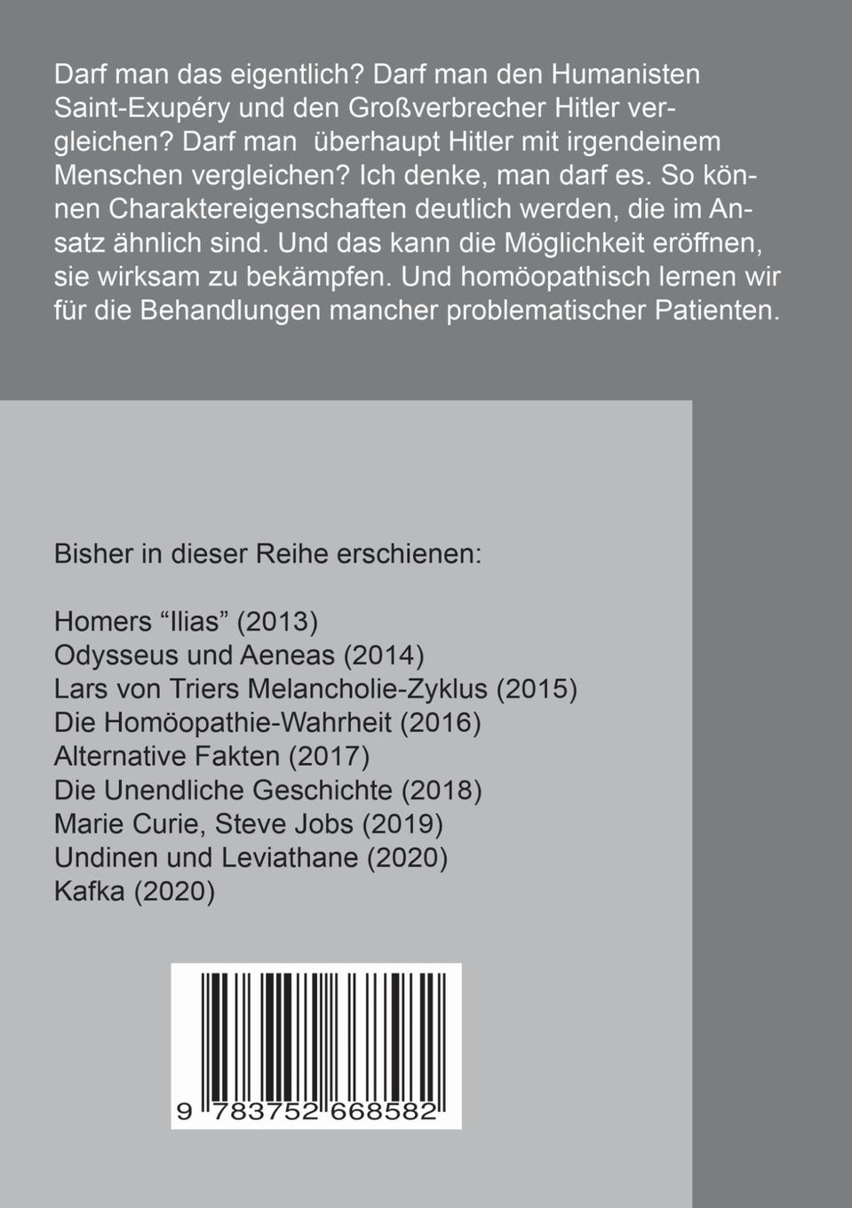 Rückseitencover Homöopathie und... Eine Sriftenreihe, ein Glasperlenspiel