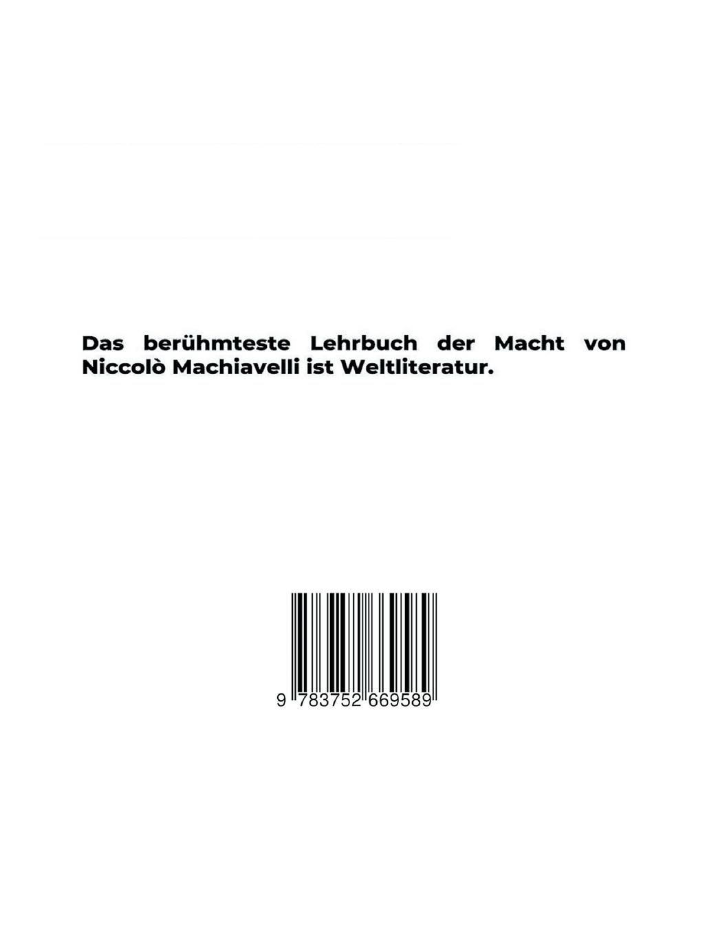 Rückseitencover Der Fürst