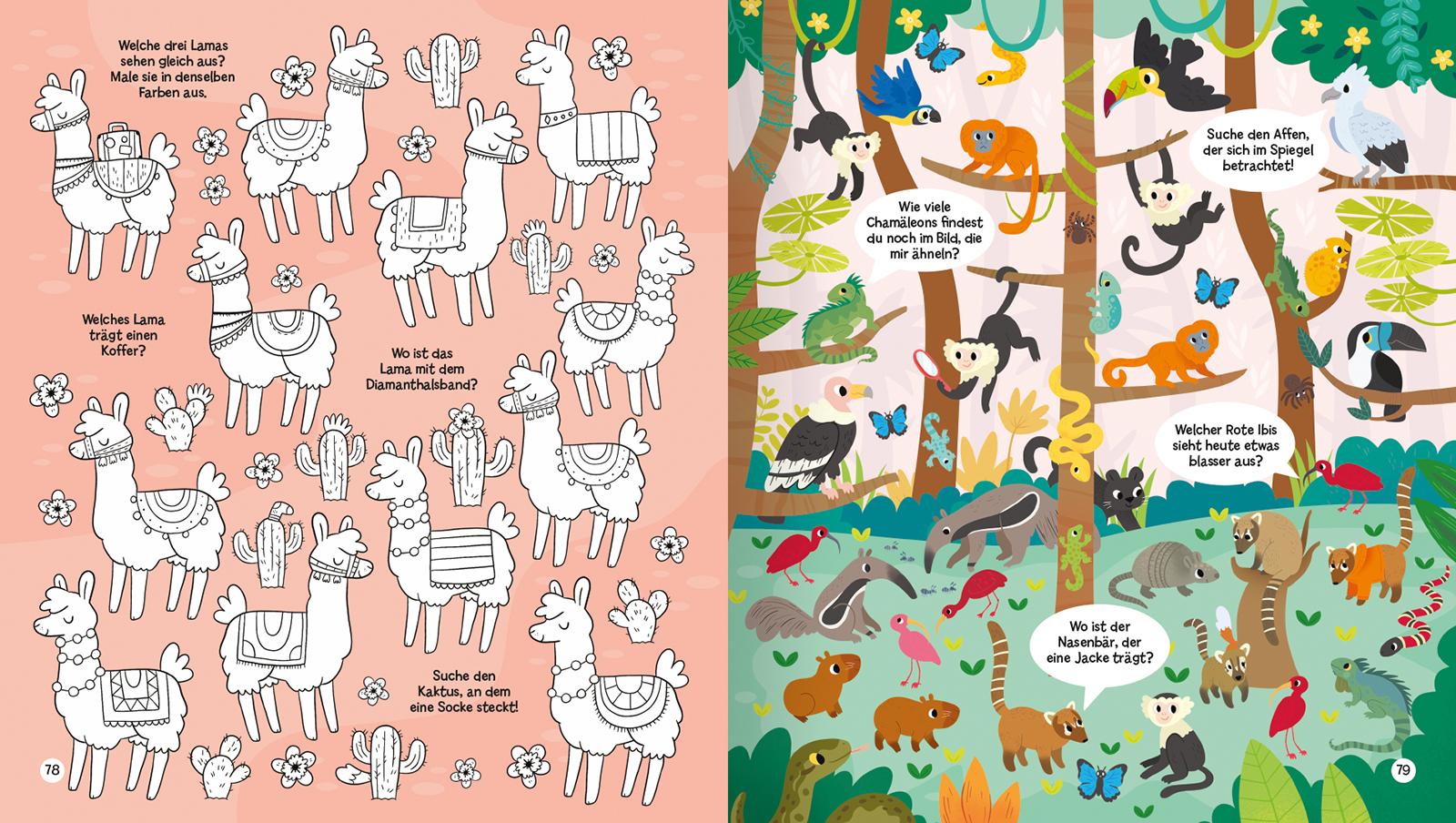 Beispielinhalt (Bild) Mein lustiges Suchbuch - Tiere