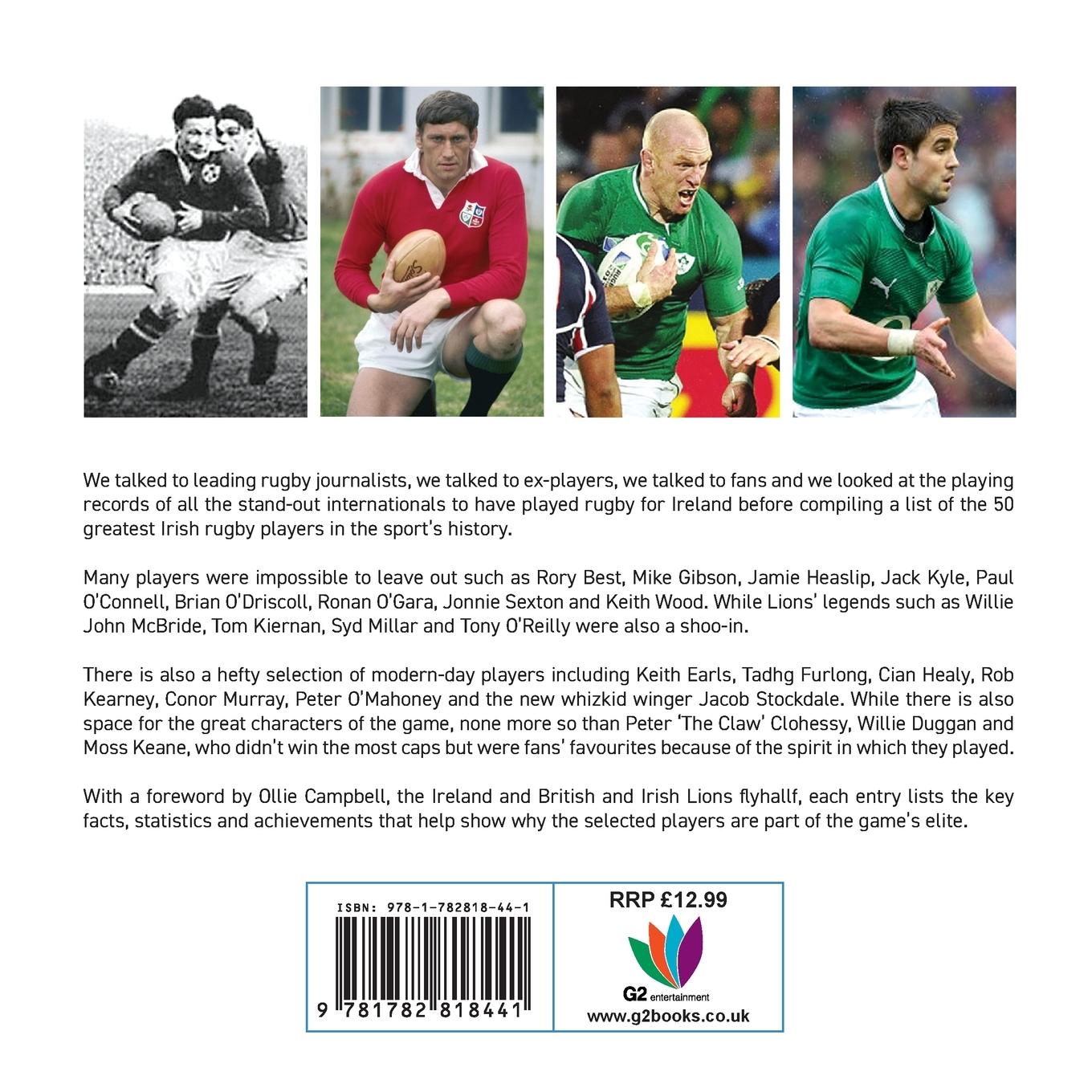 Rückseitencover Irish Rugby: Top 50 Players