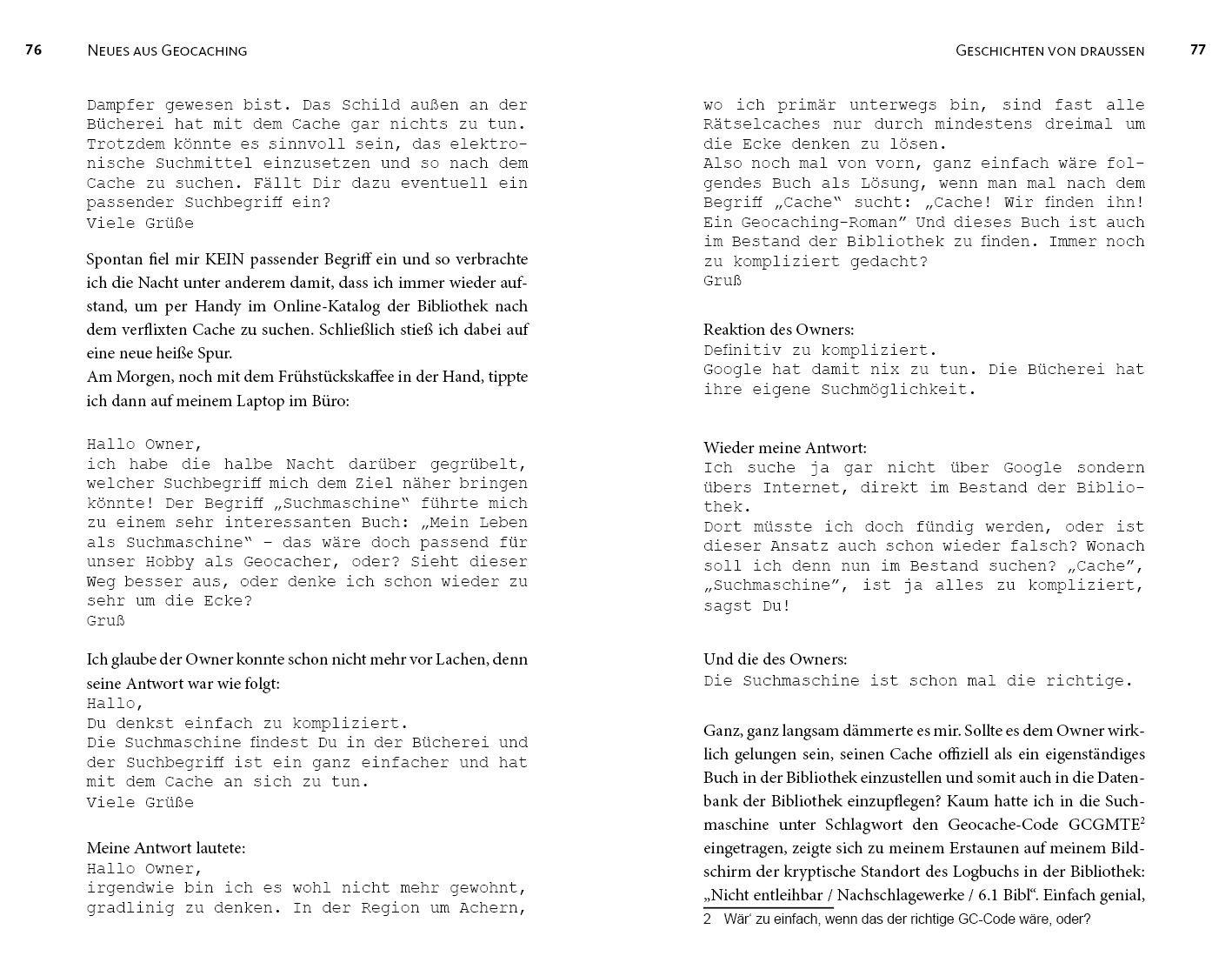 Beispielinhalt (Bild) Neues aus Geocaching