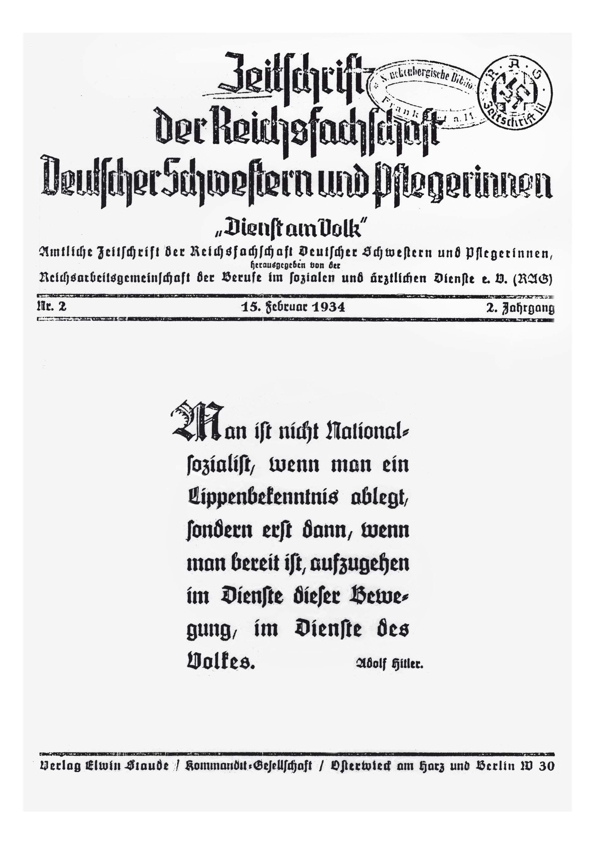 Beispielinhalt (Bild) Krankenpflege im Nationalsozialismus