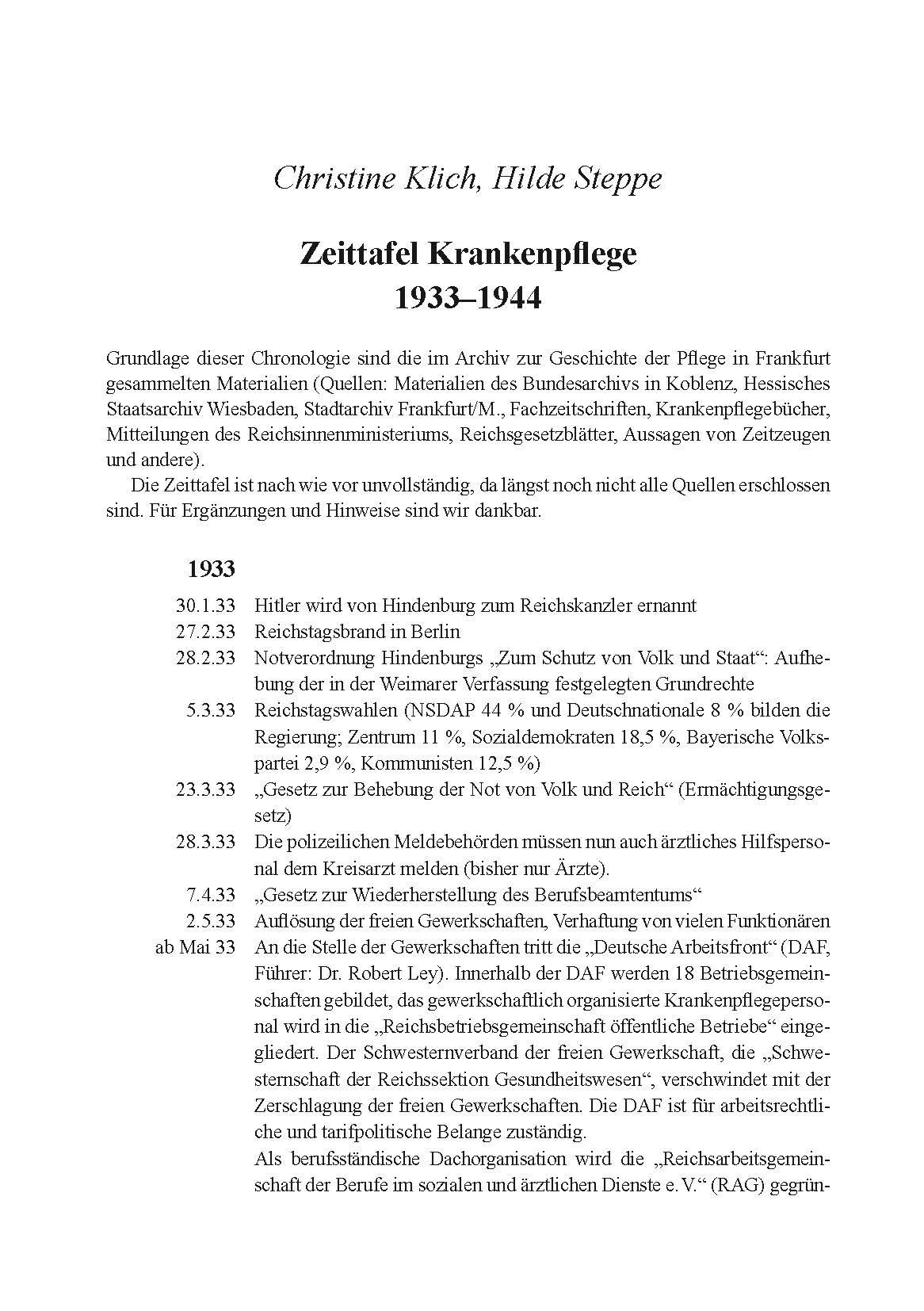 Beispielinhalt (Bild) Krankenpflege im Nationalsozialismus