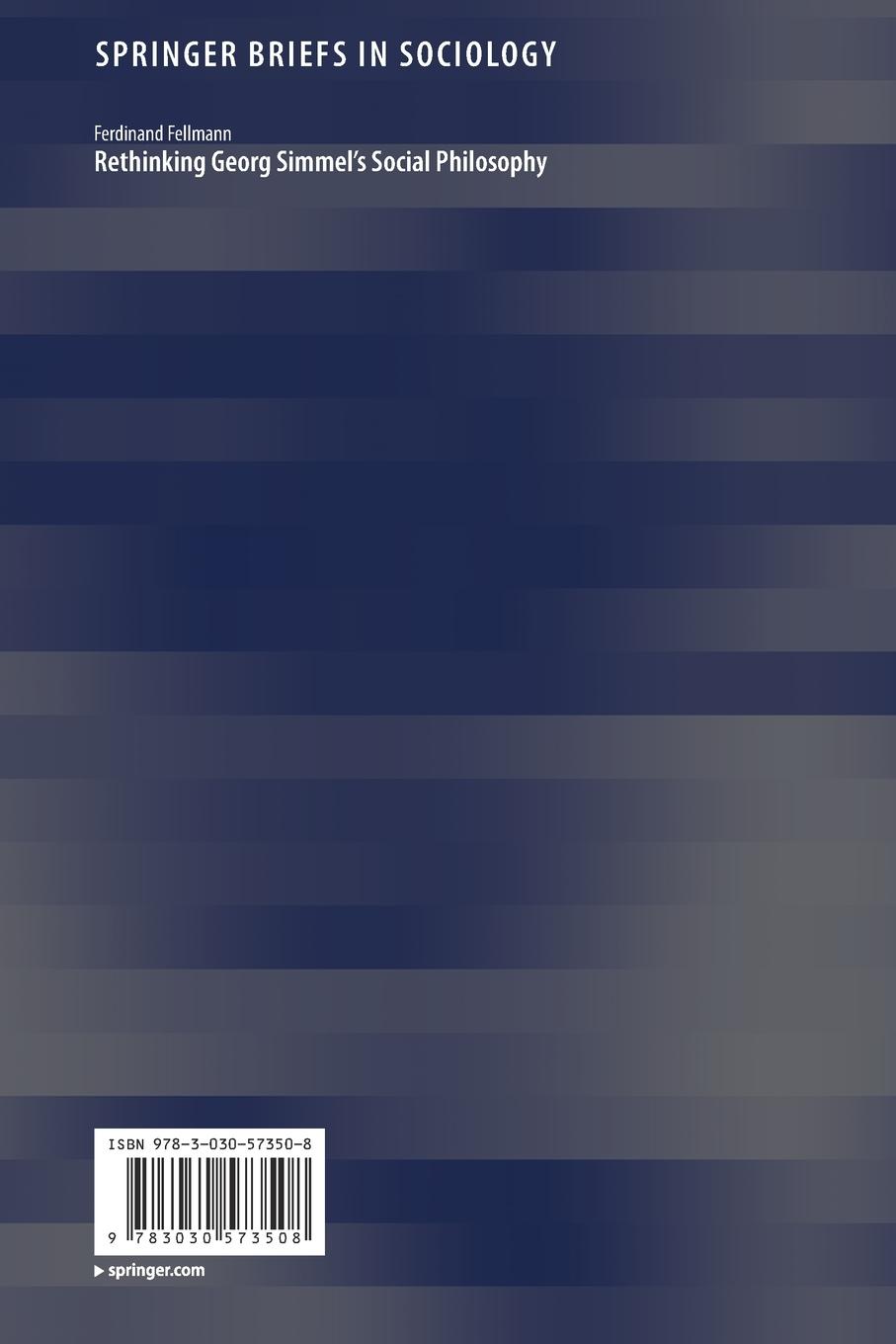 Rückseitencover Rethinking Georg Simmel's Social Philosophy