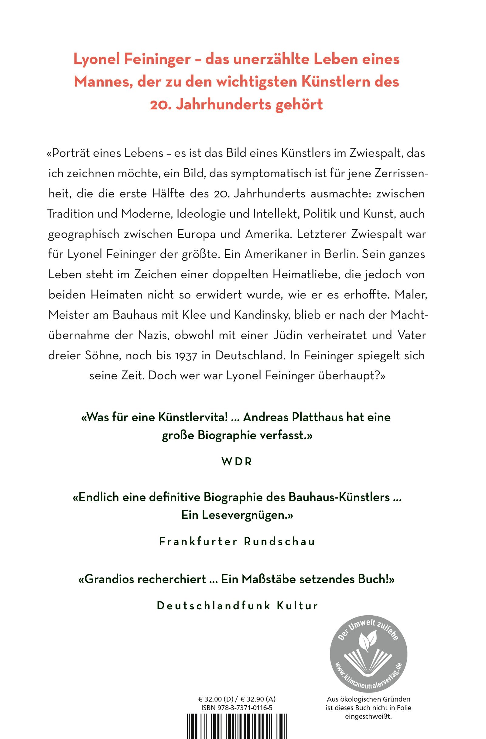 Rückseitencover Lyonel Feininger