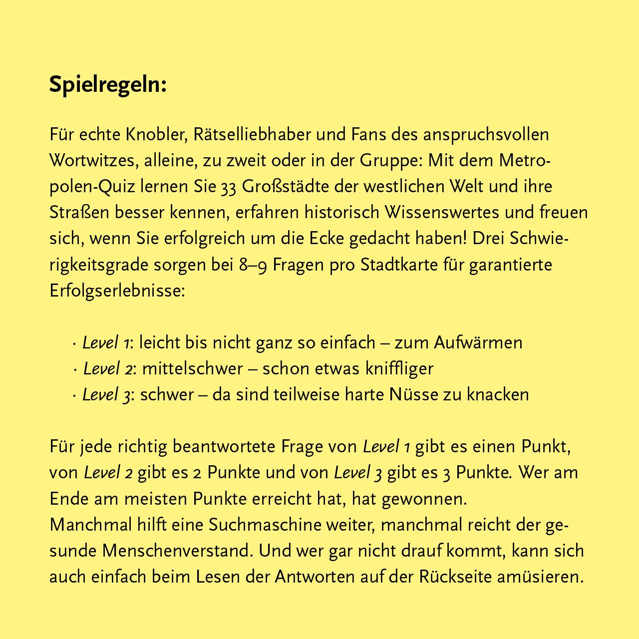 Beispielinhalt (Bild) Stadtkarten-Quiz Metropolen der Welt
