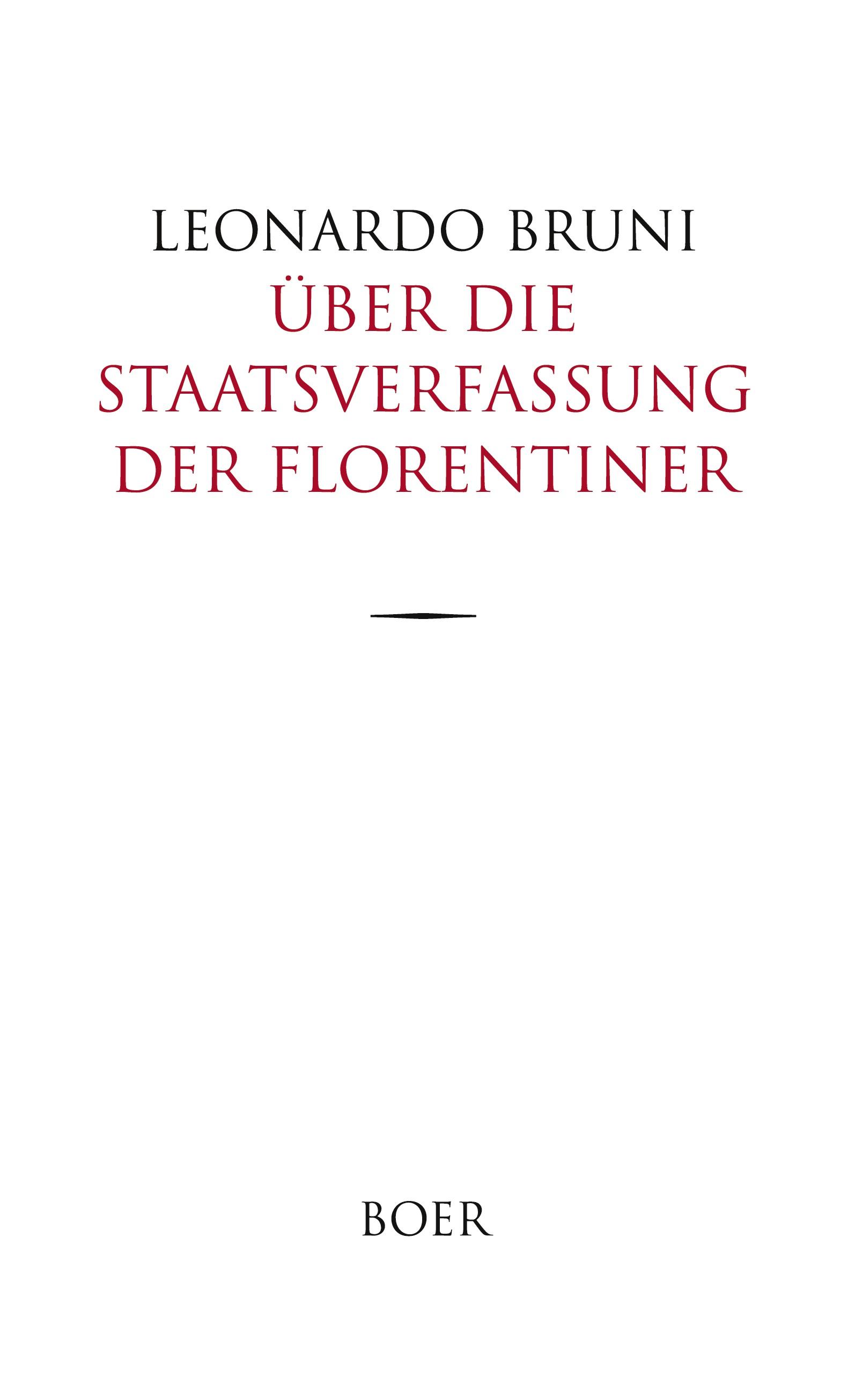 Vorderes Coverbild Über die Staatsverfassung der Florentiner