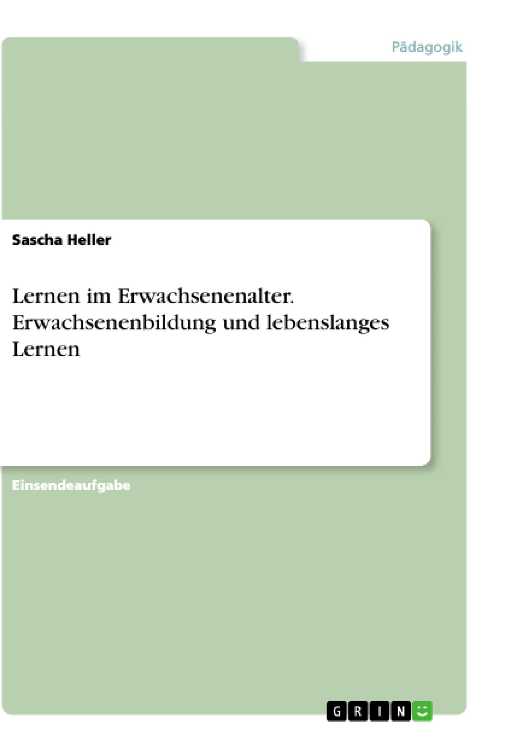 Vorderes Coverbild Lernen im Erwachsenenalter. Erwachsenenbildung und lebenslanges Lernen