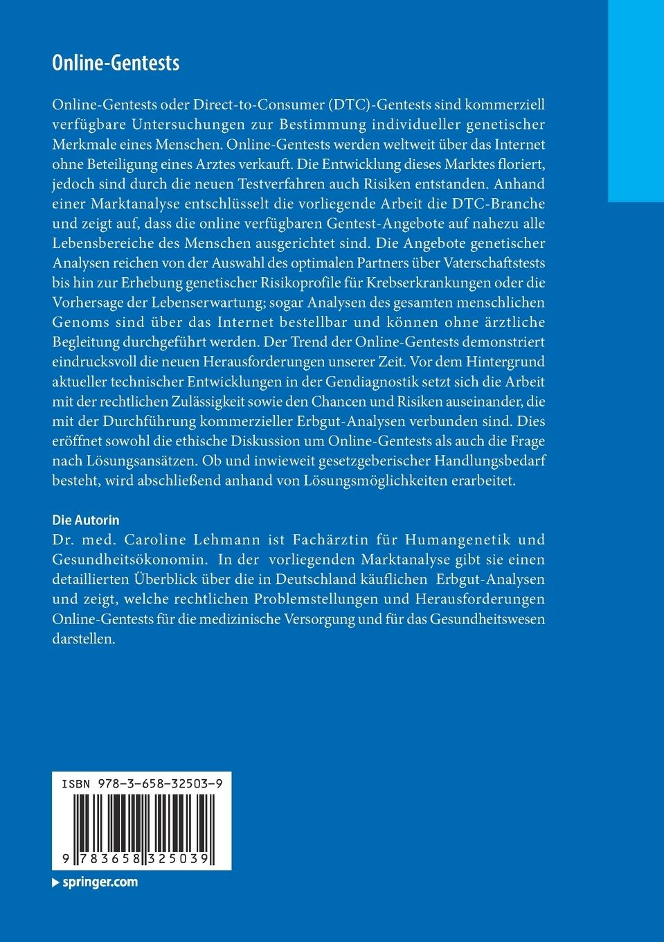 Rückseitencover Online-Gentests