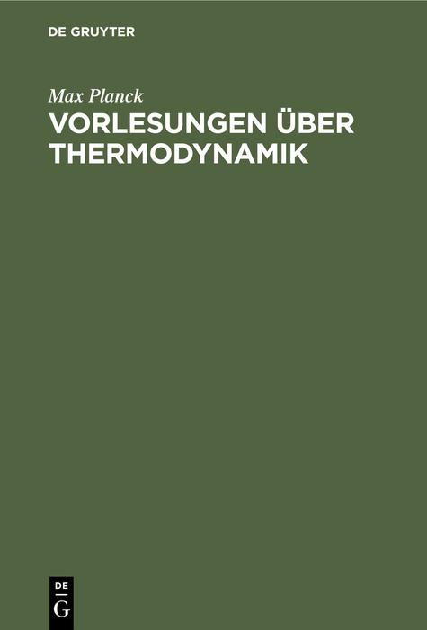 Vorderes Coverbild Vorlesungen über Thermodynamik