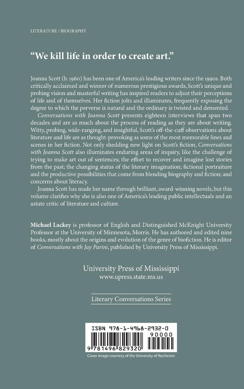 Rückseitencover Conversations with Joanna Scott